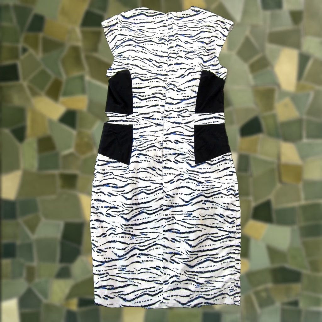 French Connection French Connection White Black Stripe Stretch Empire Waist Sheath Dress 10 Size L / US 10 / IT 46 - 1 Thumbnail