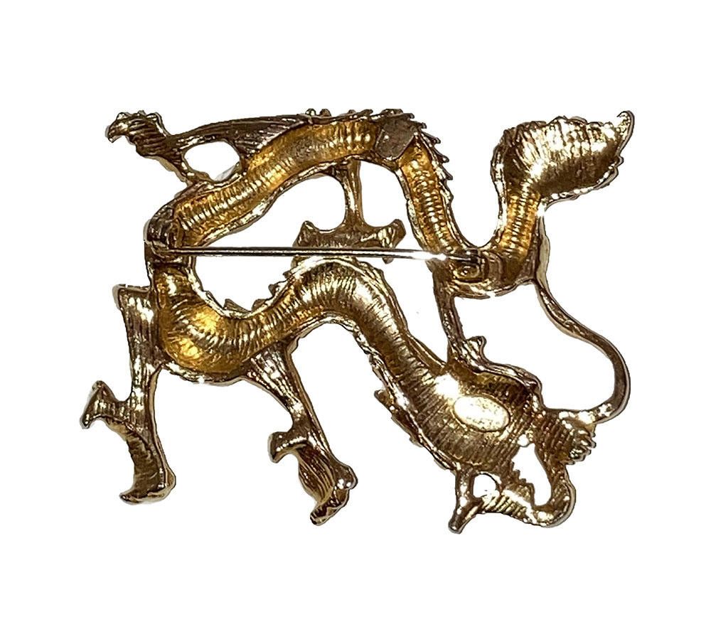 Designer Vogue Jewelry Gold Plated Chinese Dragon Pin Size ONE SIZE - 4 Thumbnail