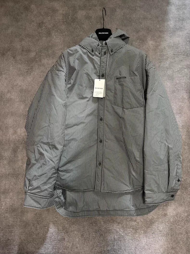 Balenciaga Balenciaga Plaid Full Print Zip Hooded Pocket Long Sleeve Size US M / EU 48-50 / 2 - 1 Thumbnail
