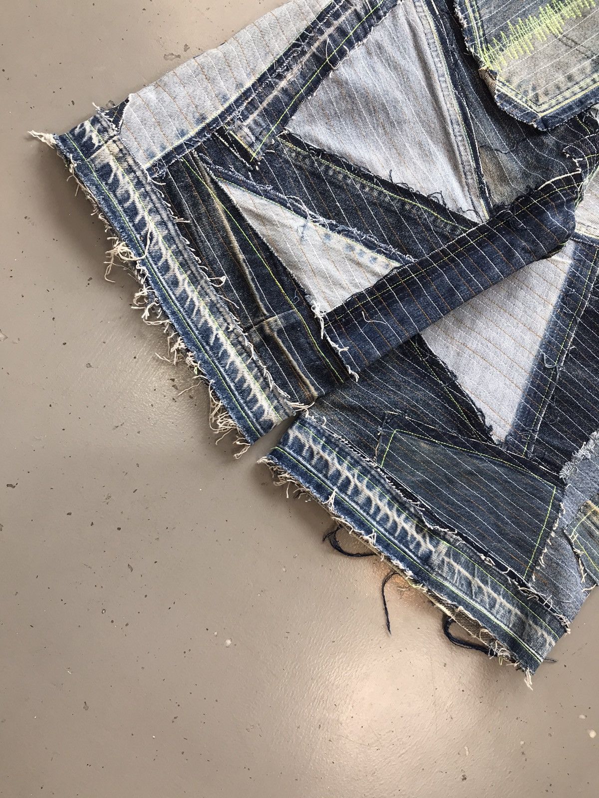 Designer × Vintage Vintage 1of1 upcycle neon scrap jort Size US 32 / EU 48 - 10 Thumbnail
