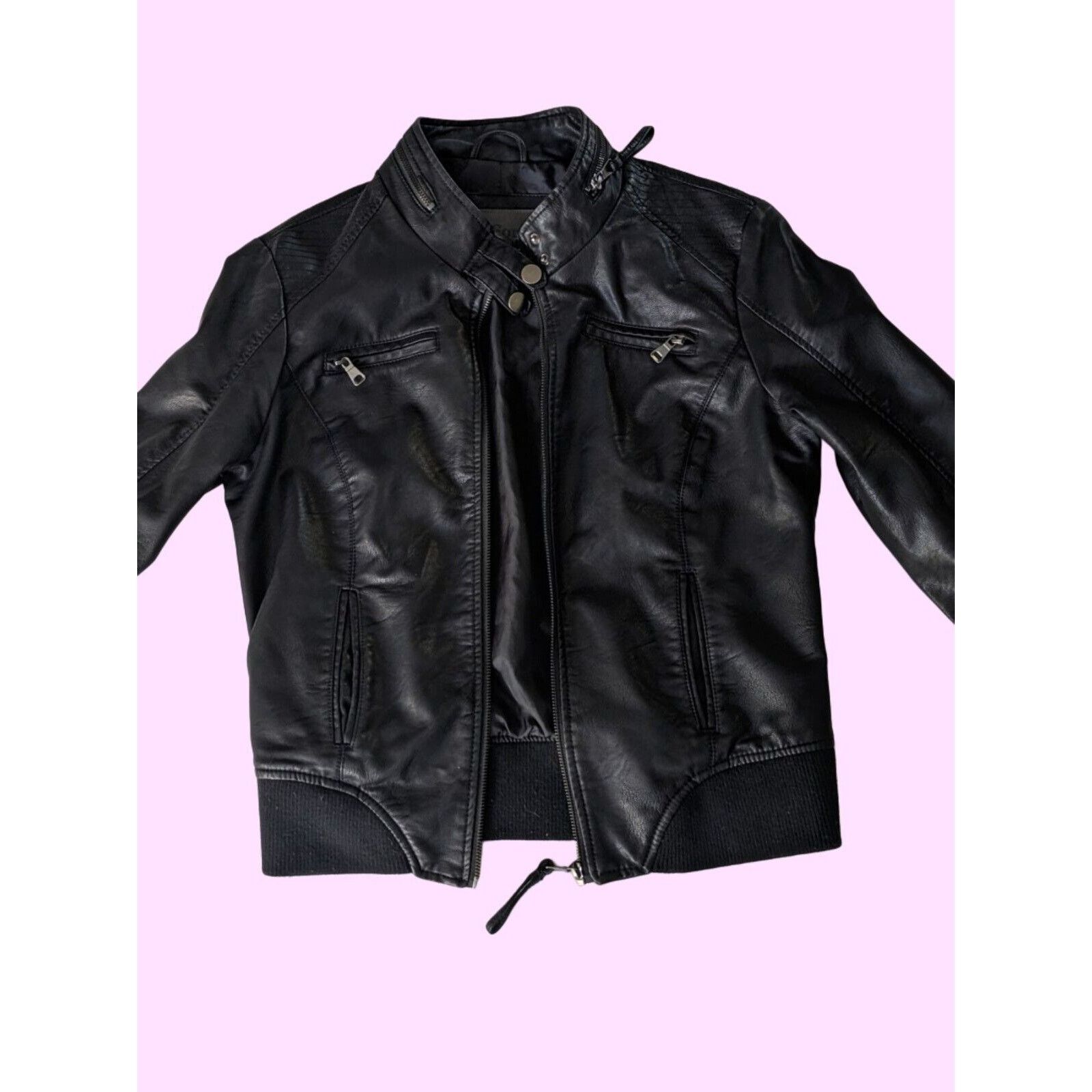 Other Ci Sono Black Faux Leather Biker Size Junior Medium. Zipper Size M / US 6-8 / IT 42-44 - 1 Thumbnail