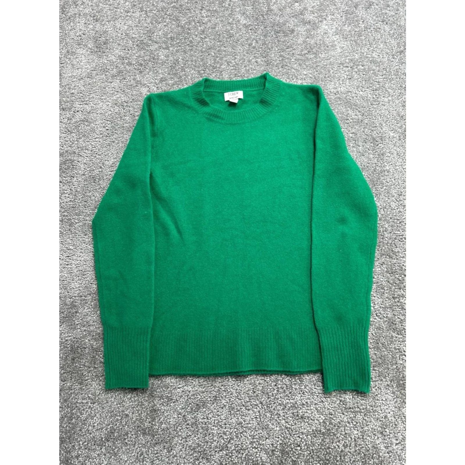 J.Crew J. Crew Sweater Womens XS Green Wool Acrylic Knit Crew Neck Pullover Cozy Warm Casual Ribbed Tight-Knit Side Split Vintage No Size XS / US 0-2 / IT 36-38 - 2 Thumbnail