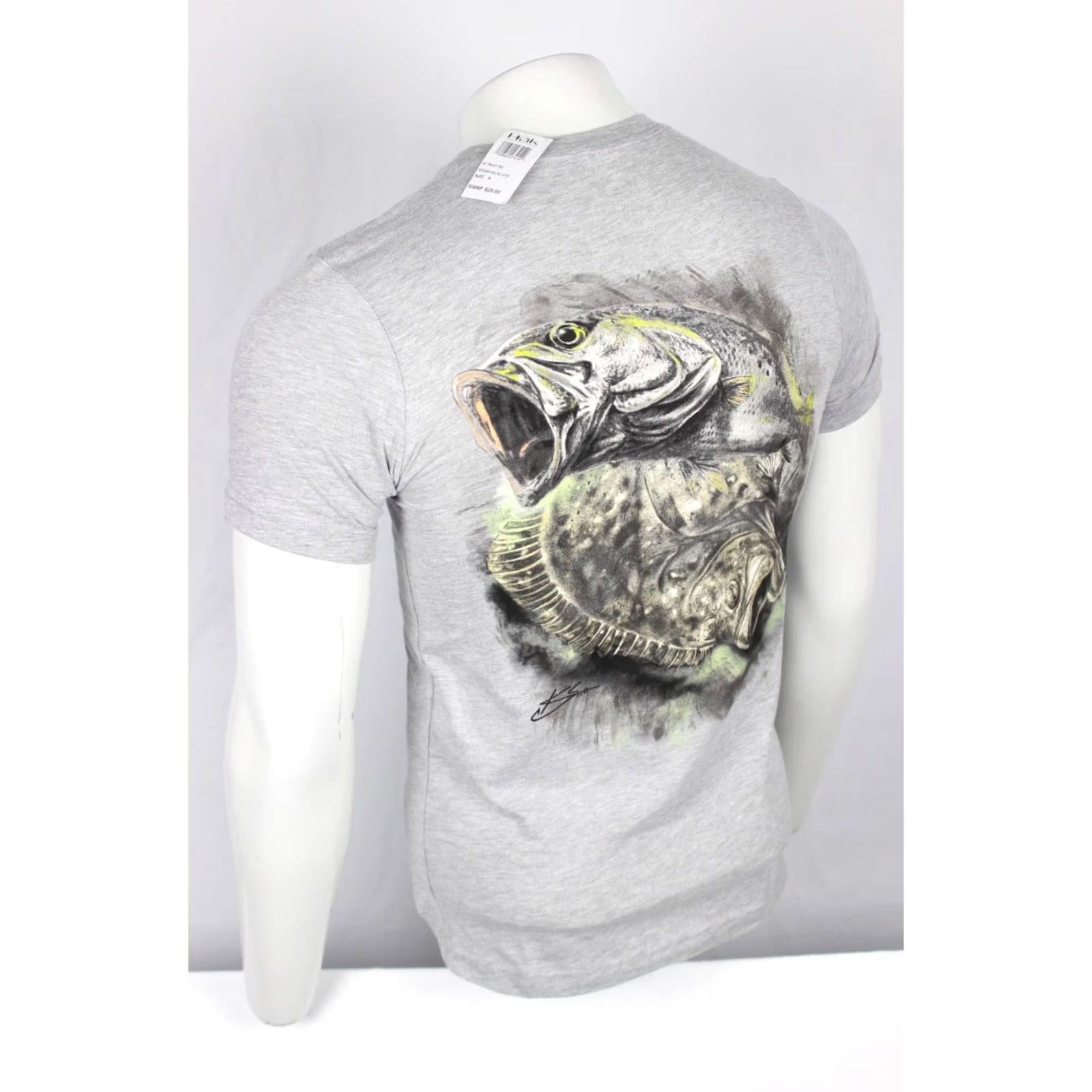 Vintage Huk Fishing Men's Trout Tee Graphic Short Sleeve T Shirt S Small Sharkskin Gray Size US S / EU 44-46 / 1 - 2 Thumbnail
