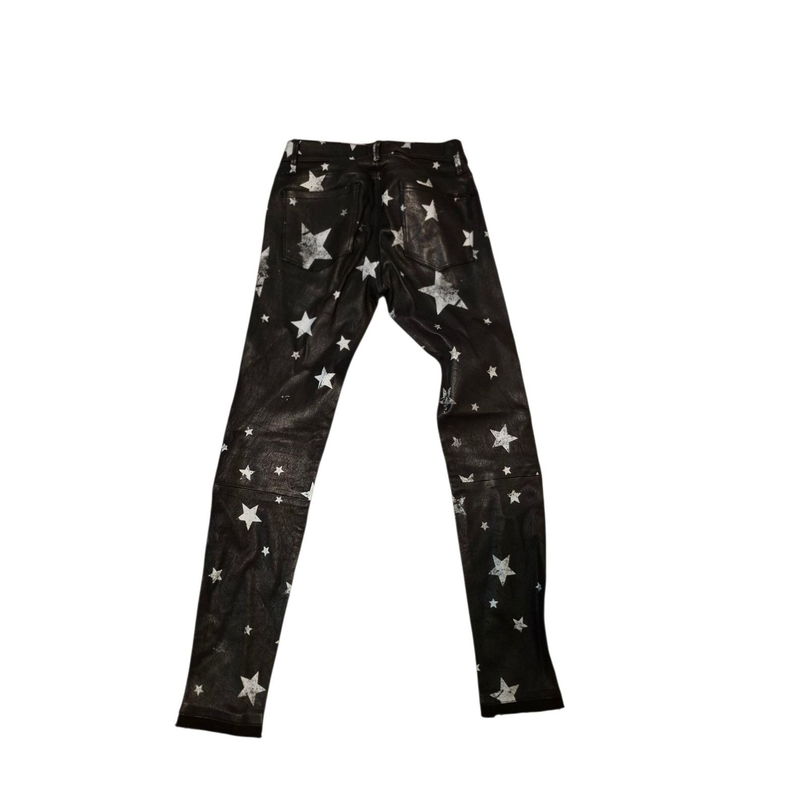 Rta RtA Prince Lambskin Leather Pants Star Print Skinny Stretch Size 24" / US 00 / IT 34 - 6 Thumbnail