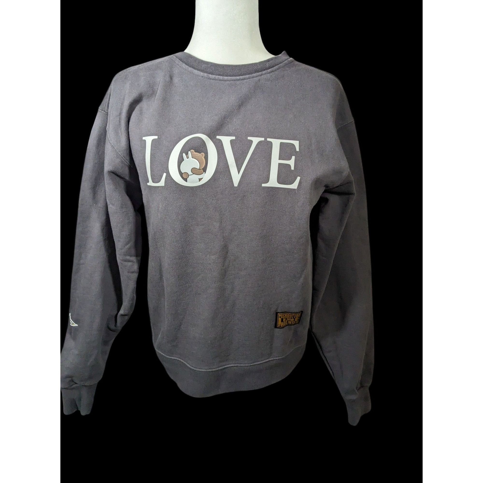 Other Pushbutton Line Friends Grey Love Sweatshirt Size Small Size US S / EU 44-46 / 1 - 1 Thumbnail