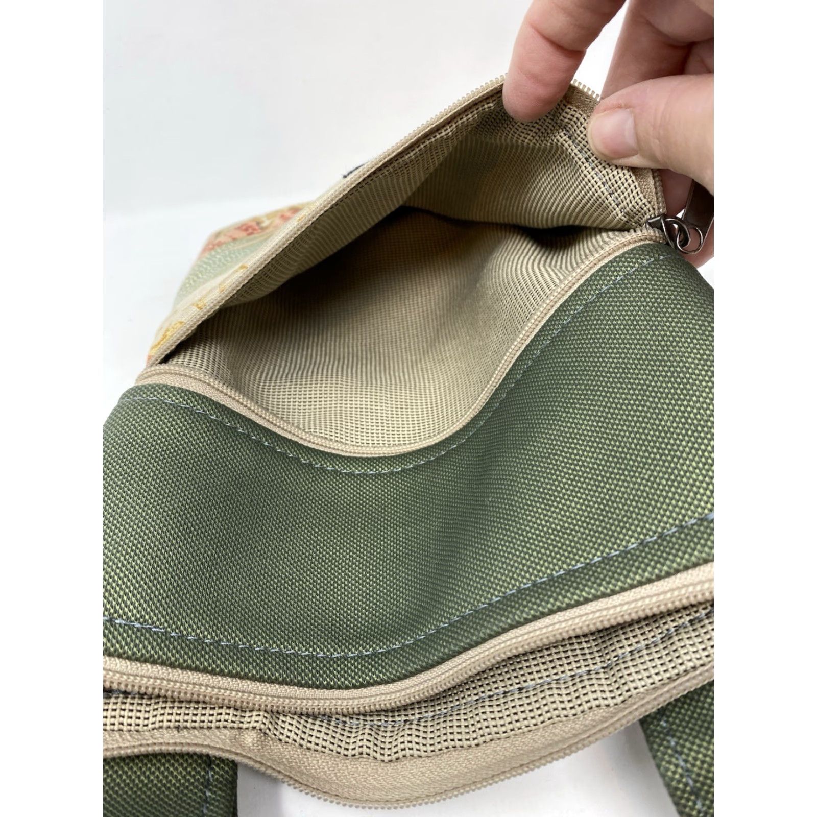 Vintage Echoes In The Attic Crossbody Bag Eco Friendly Seashell Print Canvas Green Purse Small Women Size ONE SIZE - 6 Thumbnail