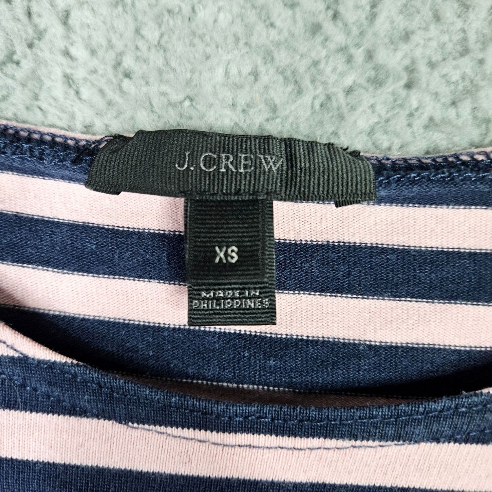 J.Crew J.CREW Women's XS Stripes Pink Ruffle Sleeve Tee Shirt, Short Sleeve, Round Neck, Cotton Blend, Basic T-Shirt, All Seasons, Casual, Regular Fit, Pink Size XS / US 0-2 / IT 36-38 - 4 Thumbnail