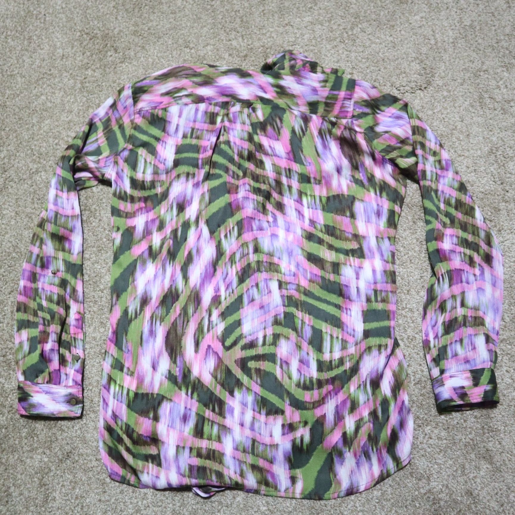 Liz Claiborne Liz Claiborne Shirt Women M Purple Long Sleeve Button-Down Front Tie-Front Slim Fit Casual Corporate Career Size M / US 6-8 / IT 42-44 - 7 Thumbnail
