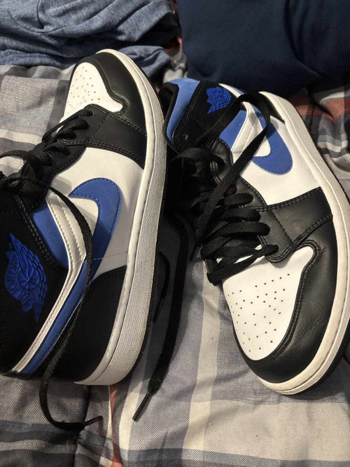 Jordan Brand Jordan Retro 1’s White Black Racer Blue Size US 10 / EU 43 - 3 Thumbnail