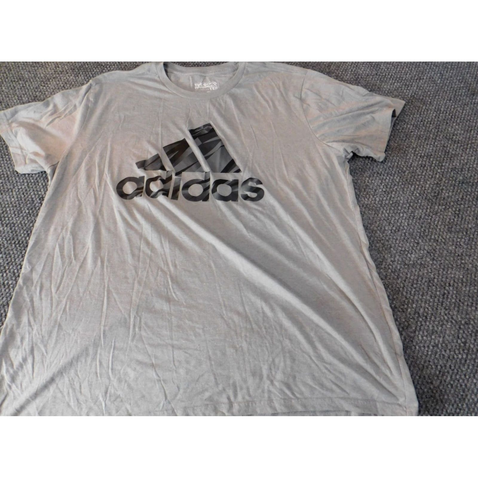Adidas Adidas Shirt 2XL Mens Gray Classic Tee Logo Short Sleeve Crew Neck Stretch T-Shirt Size US XXL / EU 58 / 5 - 3 Thumbnail