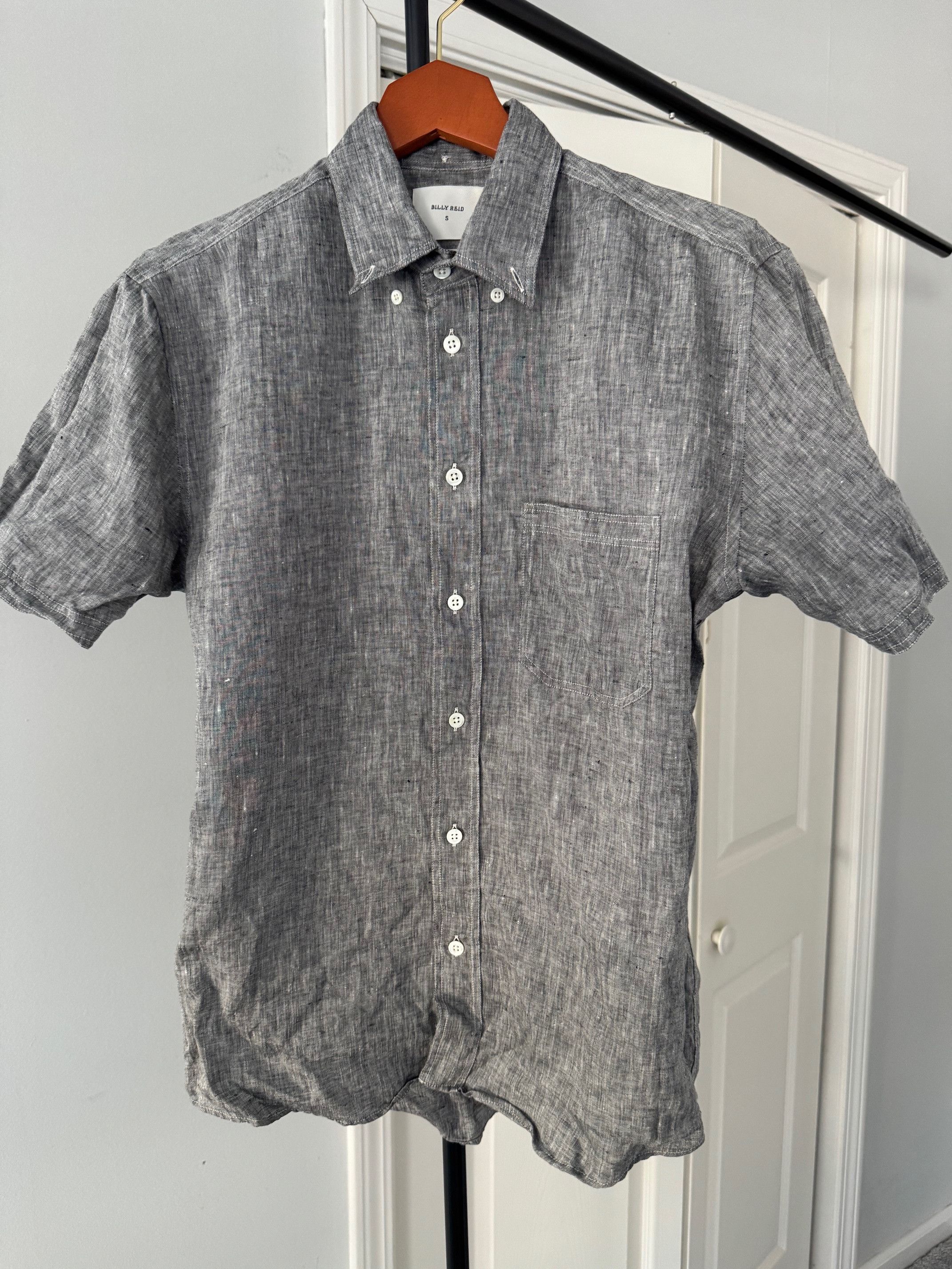 Billy Reid Grey Linen Shirt Size US S / EU 44-46 / 1 - 1 Thumbnail