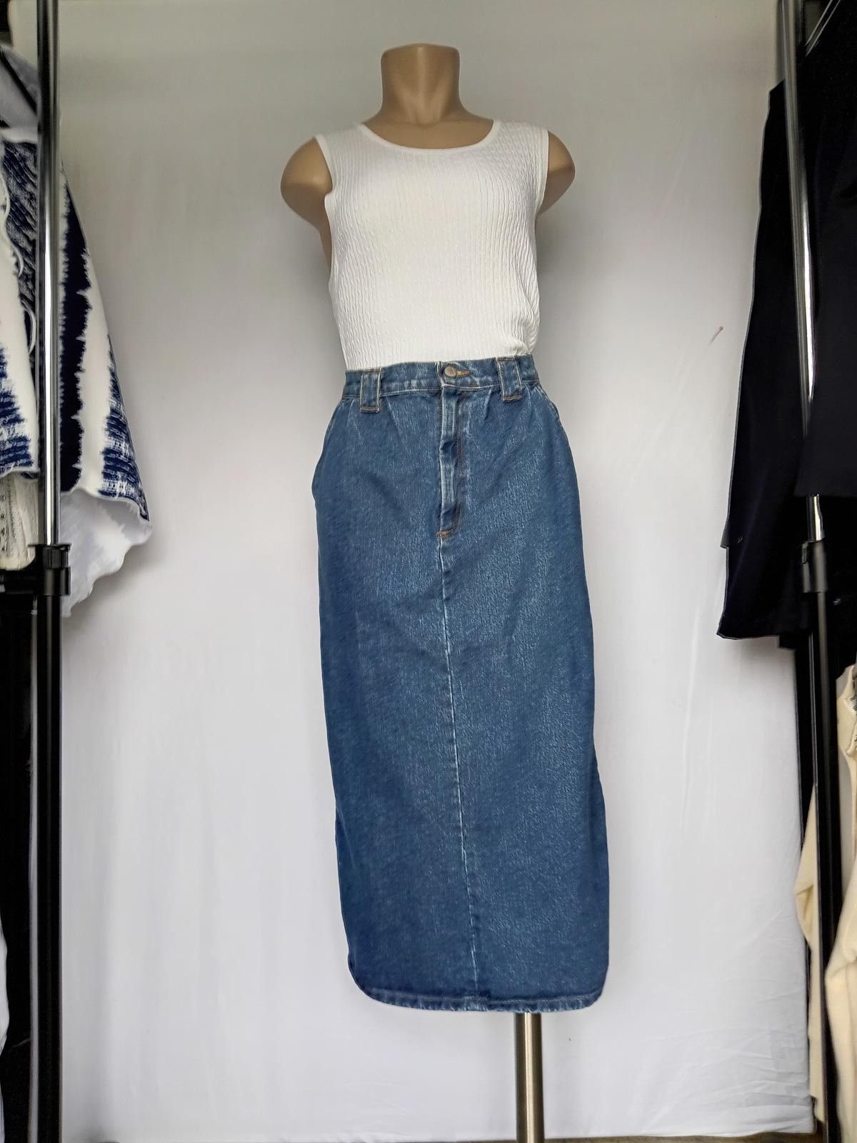 Designer Vintage Vivaldi High-Waisted Denim Skirt Size 30" / US 8 / IT 44 - 1 Thumbnail