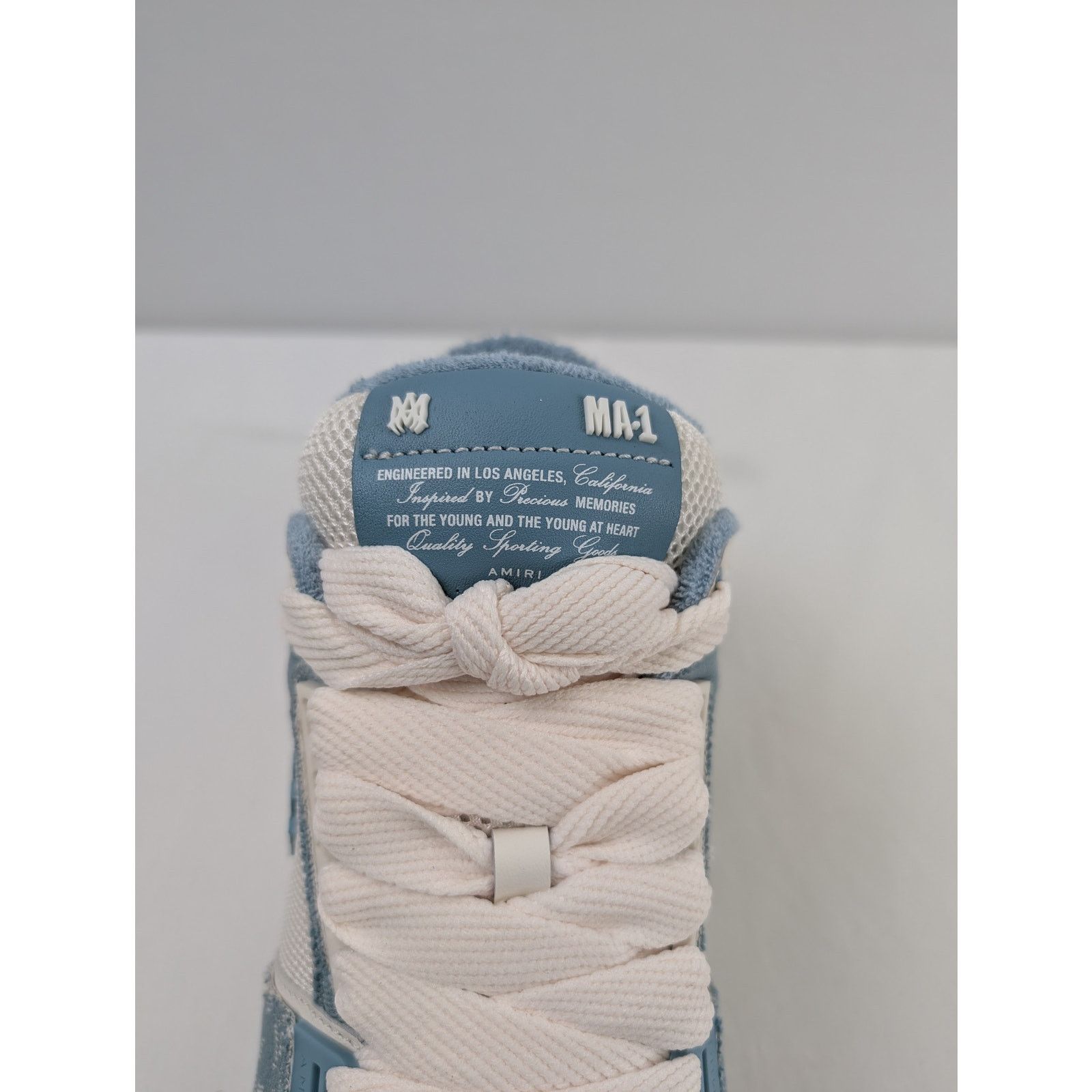 Amiri o1rshd1 Bandana Denim MA-1 Sneakers in Dusty Blue Size US 11 / EU 44 - 11 Thumbnail