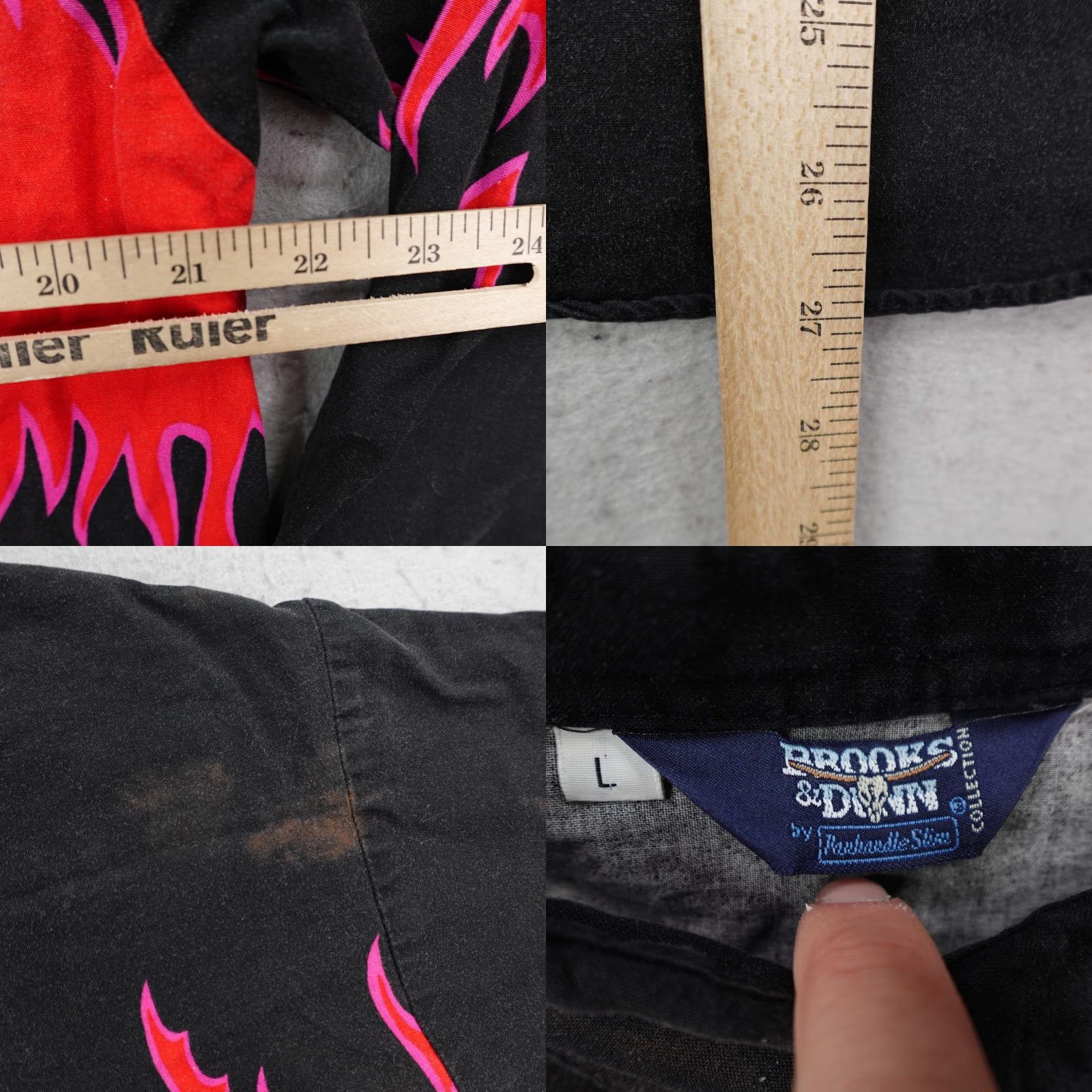 Brooks VINTAGE Brooks Dunn Shirt Womens Large Black Red Flames Western Panhandle Slim 2 Shirt Women Black Red Flames Western Panhandle Slim 2 Size L / US 10 / IT 46 - 8 Thumbnail