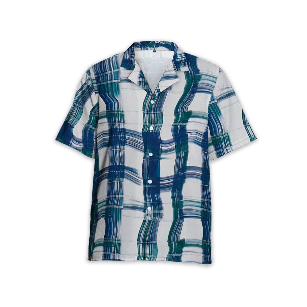 Designer Blue & White Short Sleeve Shirt Size US L / EU 52-54 / 3 - 3 Thumbnail