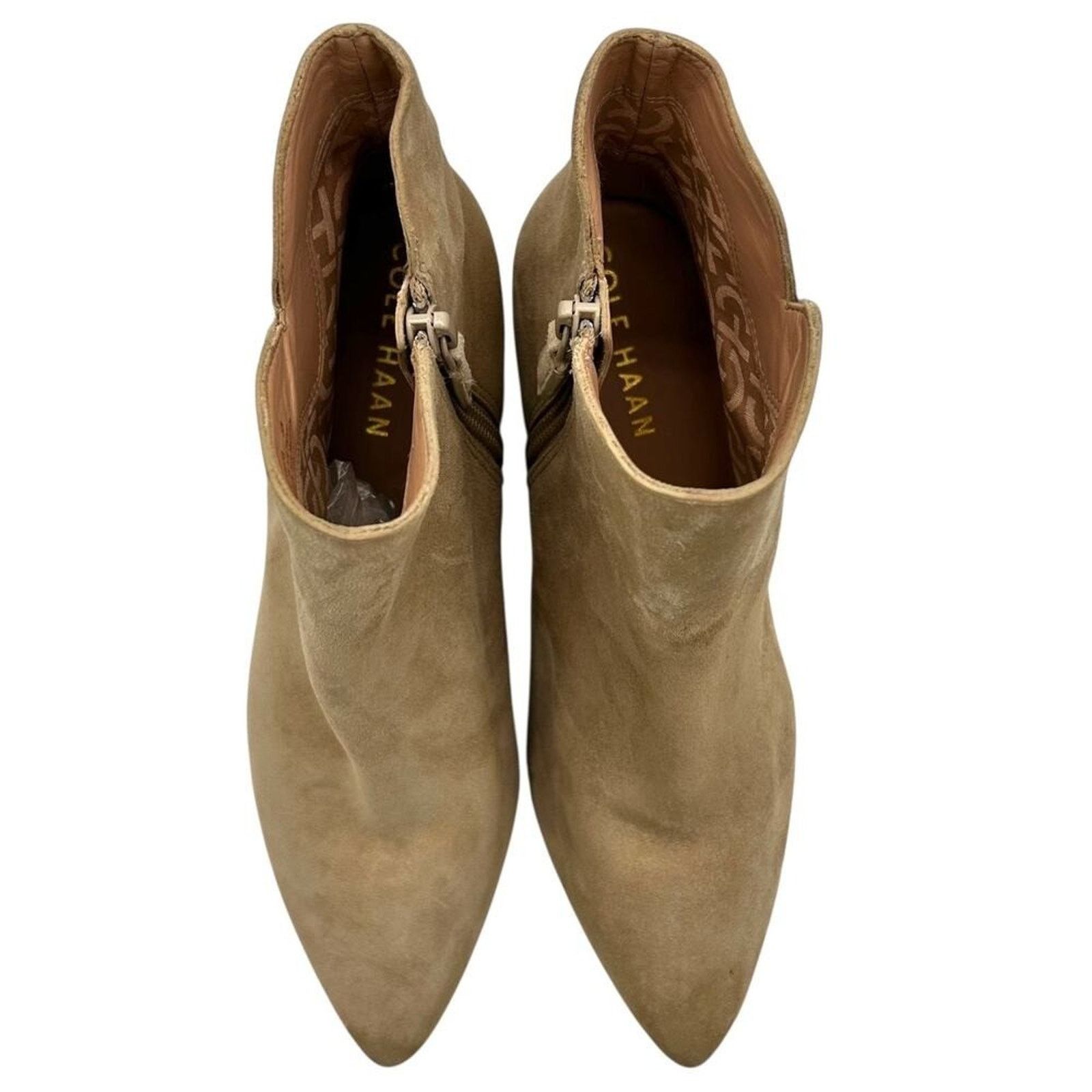 Cole Haan Cole Haan Tan Suede Block Heel Ankle Booties Size 5B Size US 5 / IT 35 - 3 Thumbnail