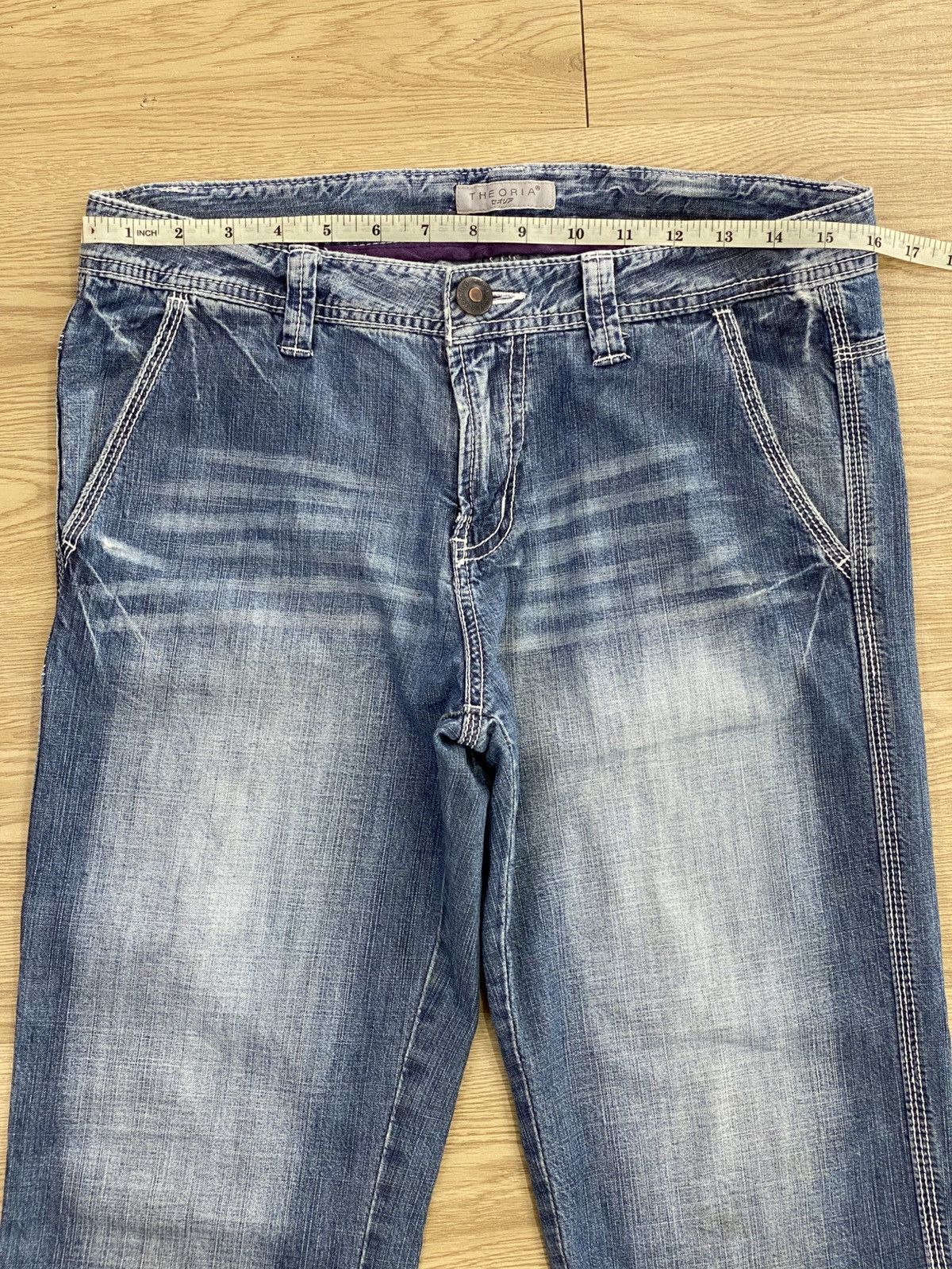 Japanese Brand Japanese Brand Faded Blue Wash Buckle Back Style Jeans Size US 32 / EU 48 - 14 Thumbnail