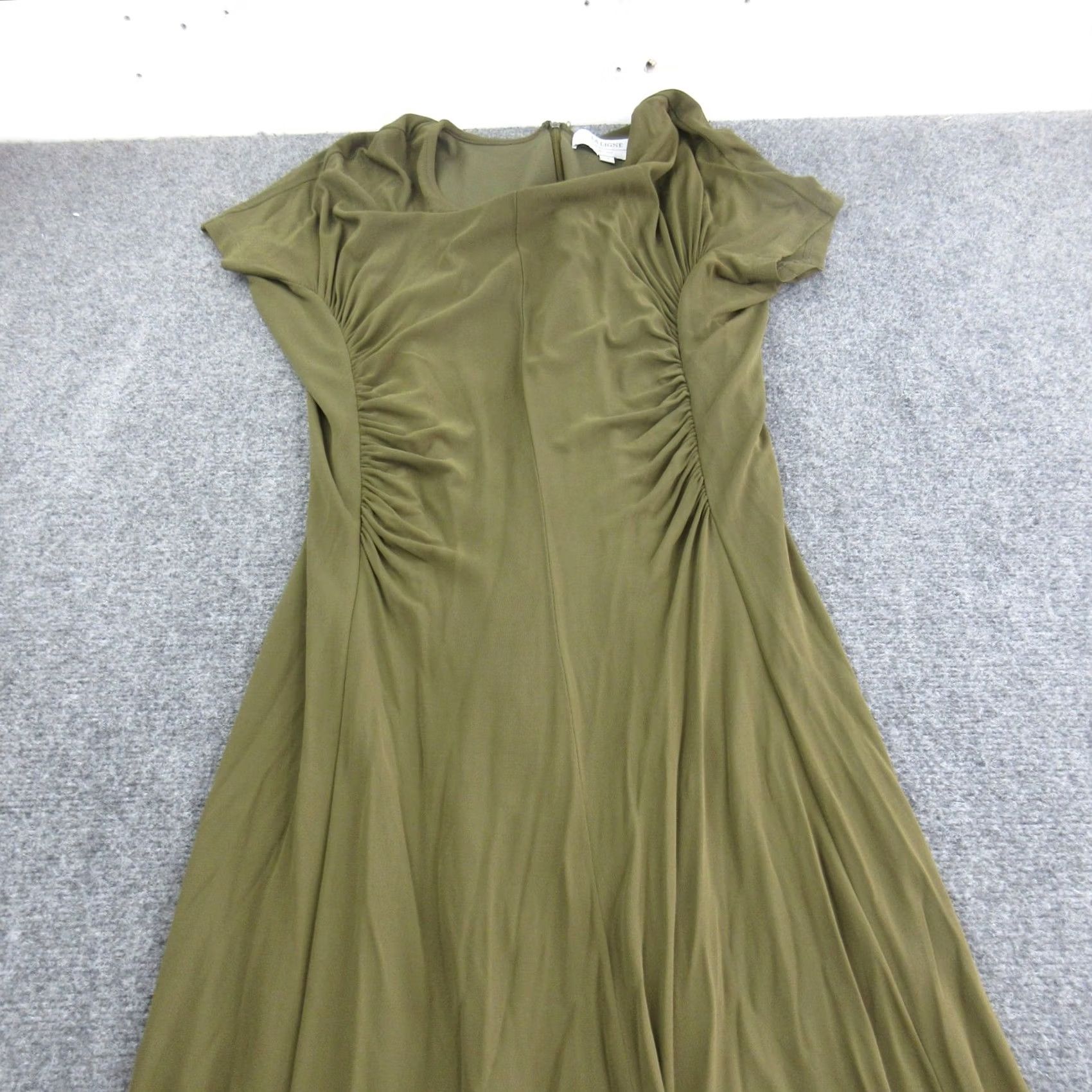 La Ligne La Ligne Dress Womens M Green Jersey Ruched Short Sleeve A Line Maxi Formal Size M / US 6-8 / IT 42-44 - 3 Thumbnail