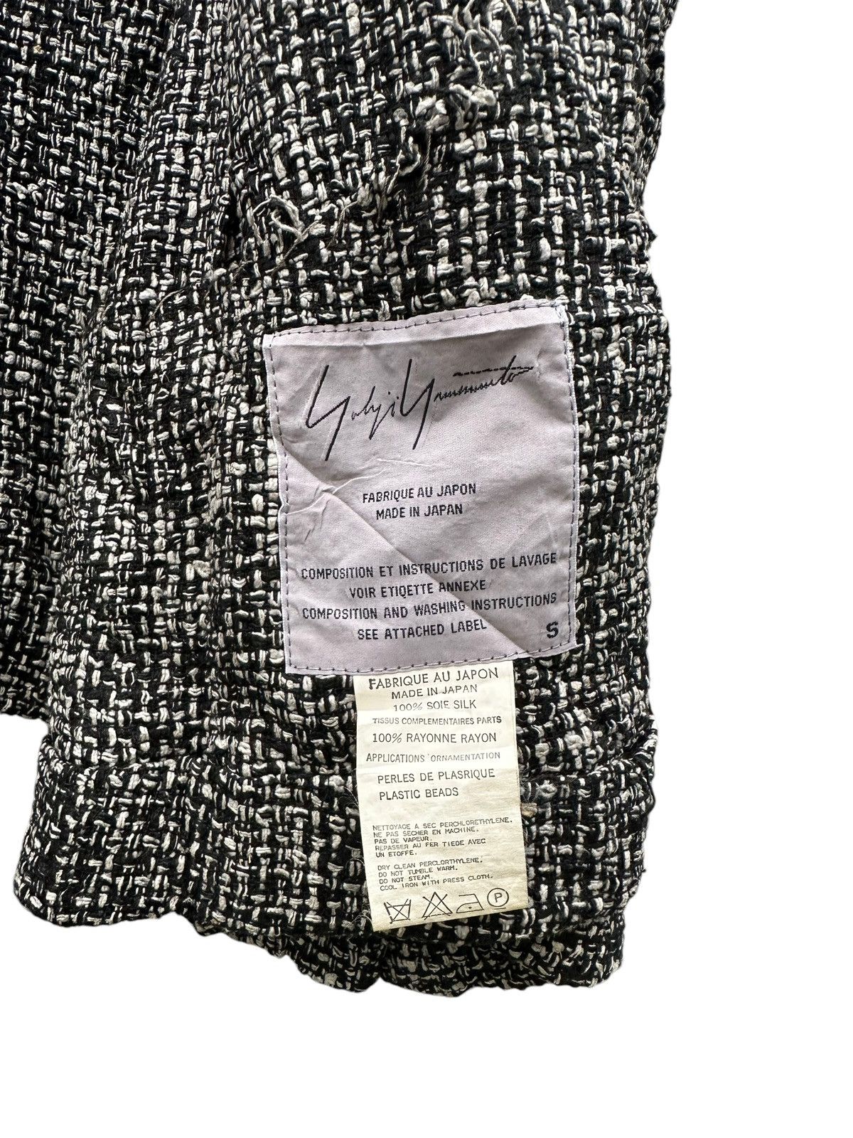 Yohji Yamamoto 🔥ARCHIVED🔥ss1997 Yohji Yamamoto signature silk tweed jacket Size S / US 4 / IT 40 - 9 Thumbnail
