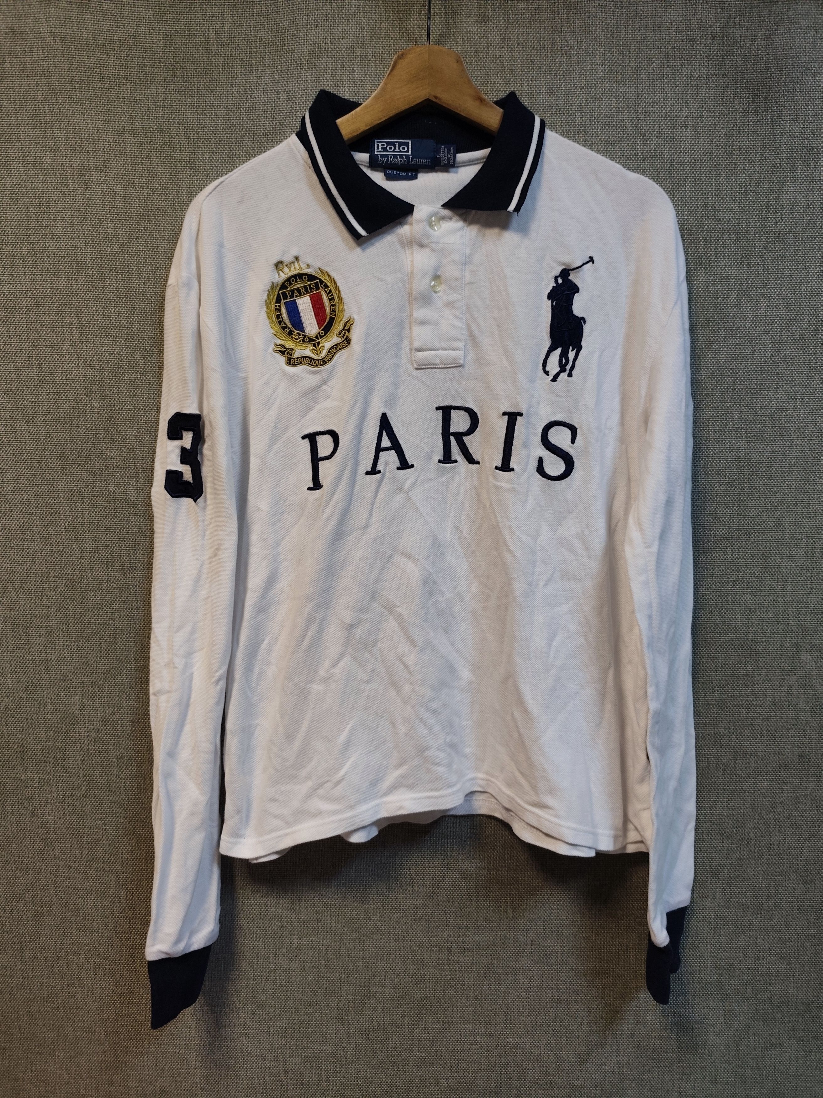 Polo Ralph Lauren Vintage Long Sleeve Polo Ralph Lauren Paris Size US M / EU 48-50 / 2 - 1 Thumbnail