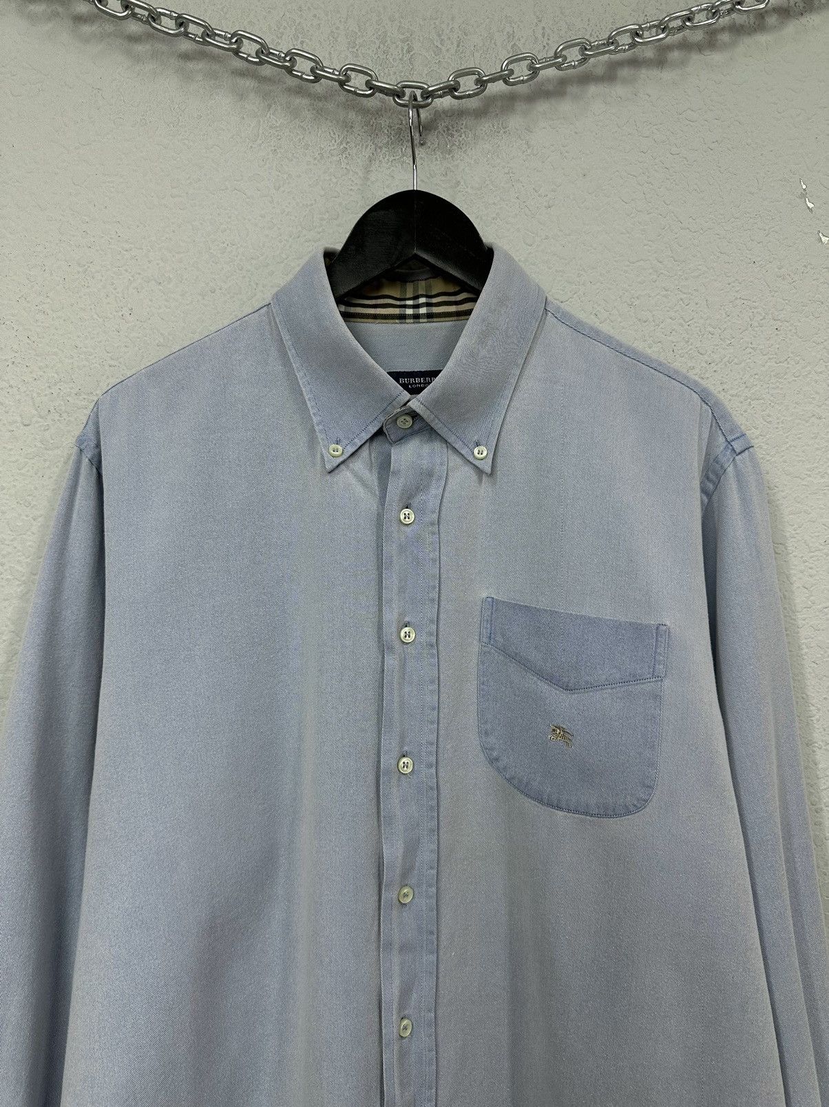 Burberry Vintage Mens Shirt Burberry England Classic Y2k Avantgarde Size US L / EU 52-54 / 3 - 5 Thumbnail