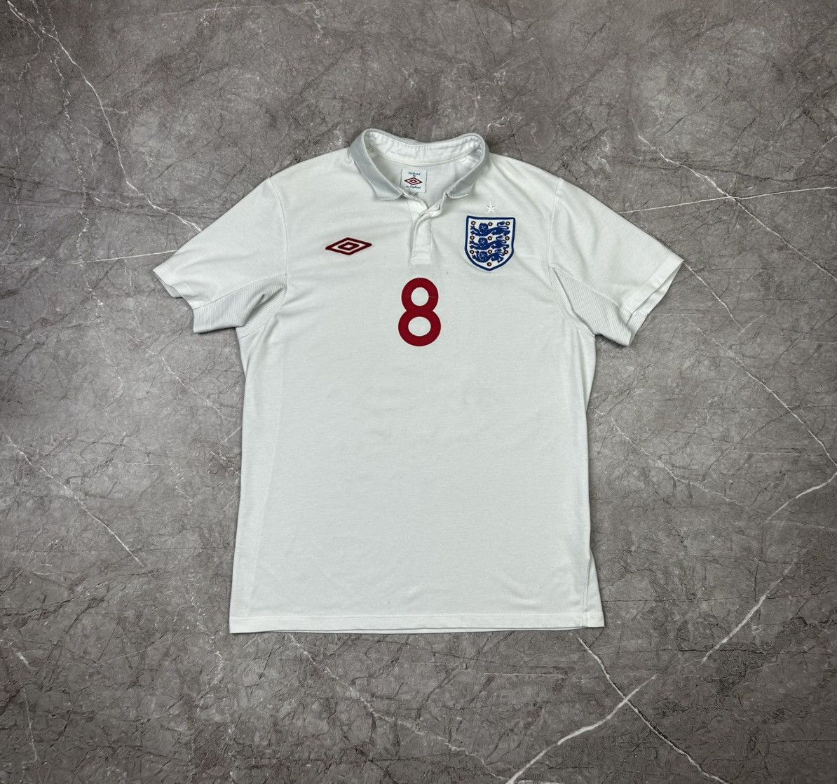 Umbro × Vintage ENGLAND UMBRO 2012 EURO FOOTBALL HOME JERSEY #8 LAMPARD Size US M / EU 48-50 / 2 - 2 Thumbnail