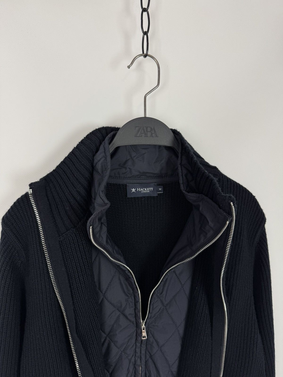 Hackett Hackett London Ribbed Wool Blend Full Zip 2 in 1 Sweater Size US M / EU 48-50 / 2 - 10 Thumbnail