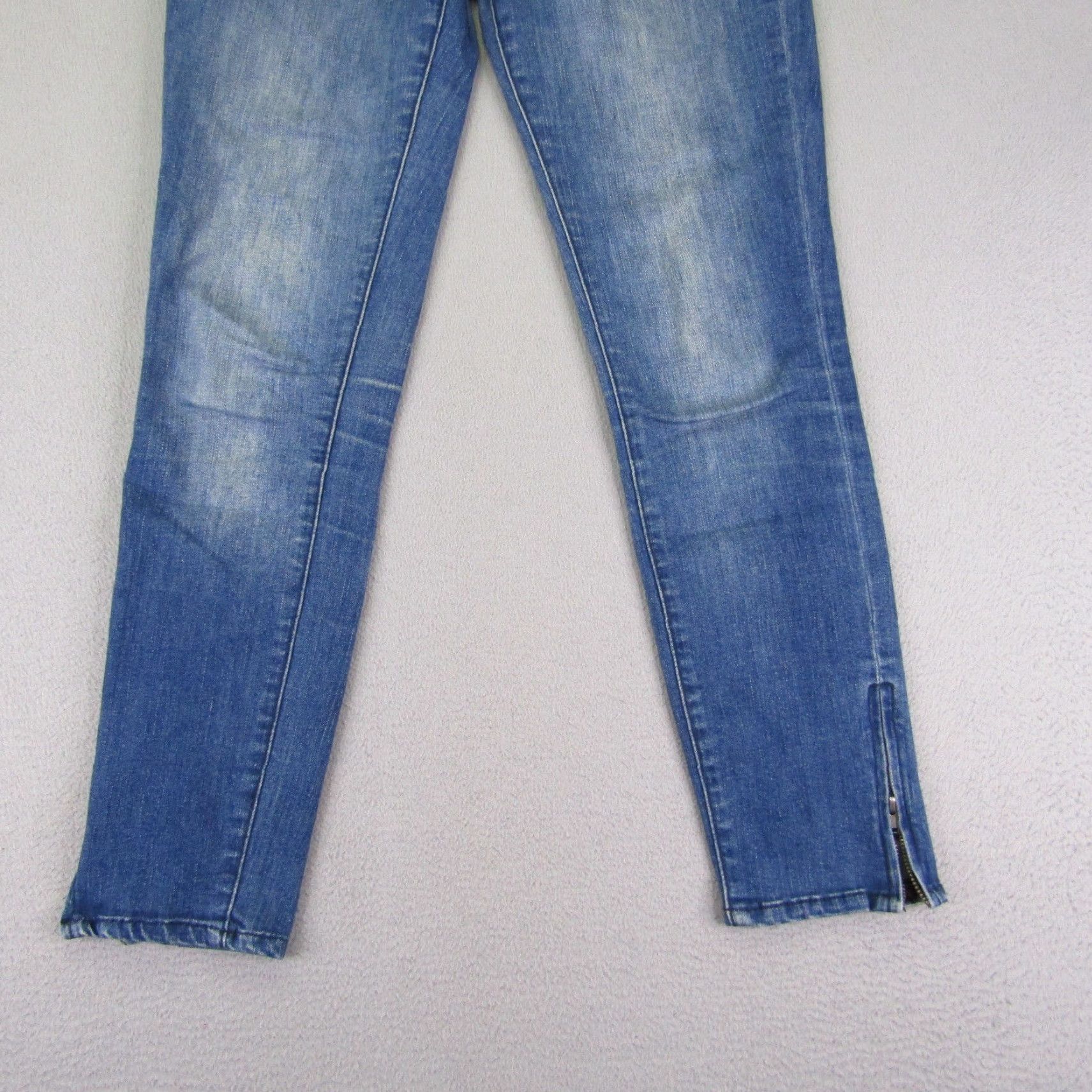 Free People VINTAGE Free People Jeans Women's Skinny Pants 26 Blue Denim Ankle Zip Stretch Pockets 2010s Womens Size 26" / US 2 / IT 38 - 3 Thumbnail