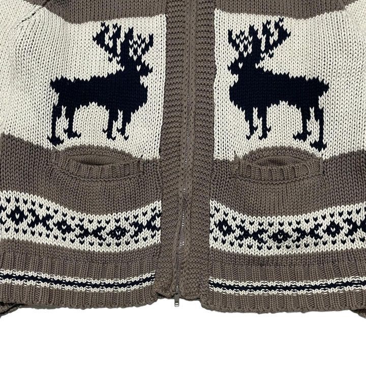 Japanese Brand COEN Japan Cowichan Handknit Reindeer Pattern Wool Sweater Size US L / EU 52-54 / 3 - 5 Thumbnail