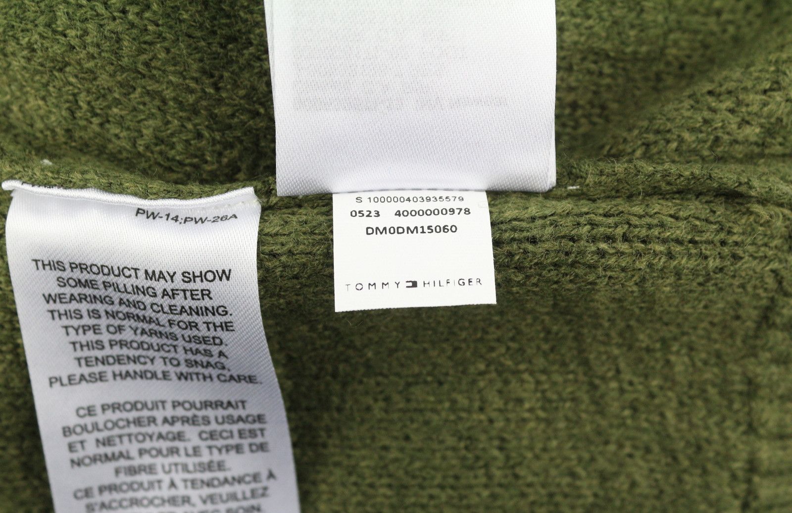 Tommy Hilfiger REQ STRUCTURED 2XL Olive Green Knit Jumper 87382 Size US XXL / EU 58 / 5 - 8 Thumbnail