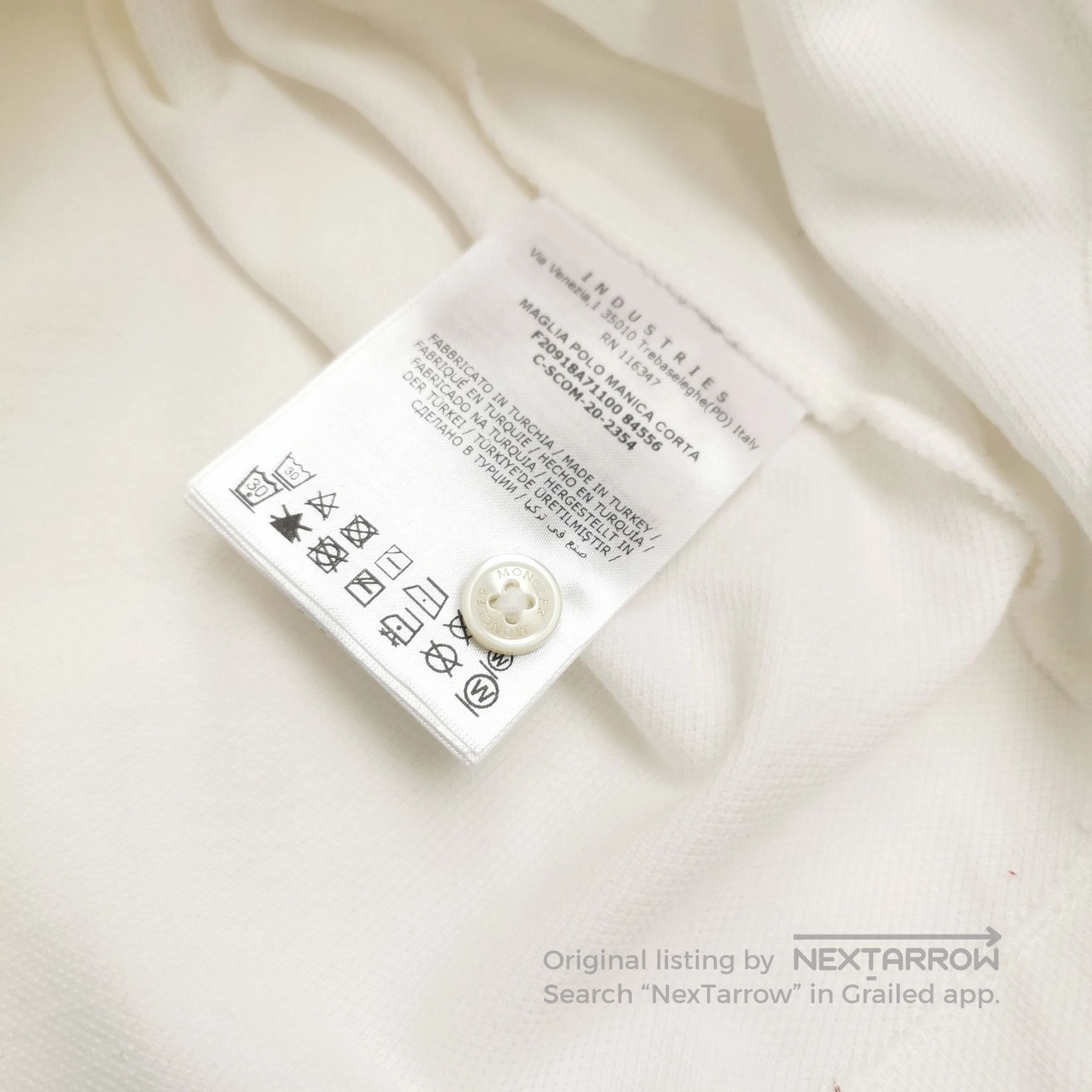 Moncler Moncler L Size White Cotton Polo Shirt. Size US L / EU 52-54 / 3 - 1 Thumbnail