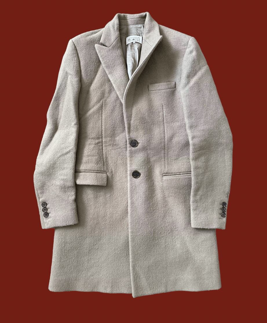 image of Maison Margiela Fw 2015 Blend Wool Long Coat in Tan/Beige, Men's (Size Medium)