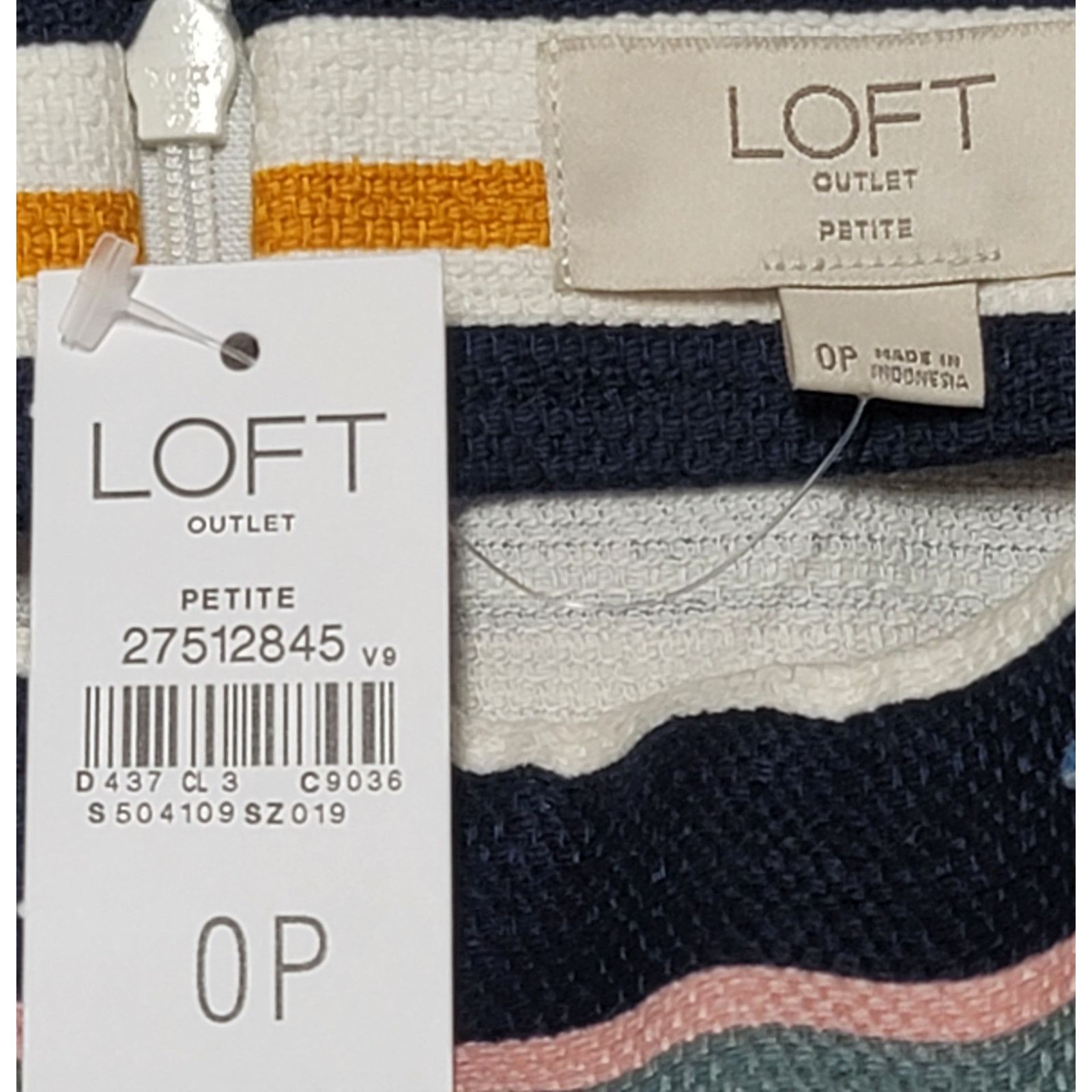 Other Loft Outlet Blue Red Striped Mini Skirt 0P New With Tags Size 25" / US 0 / IT 36 - 3 Thumbnail