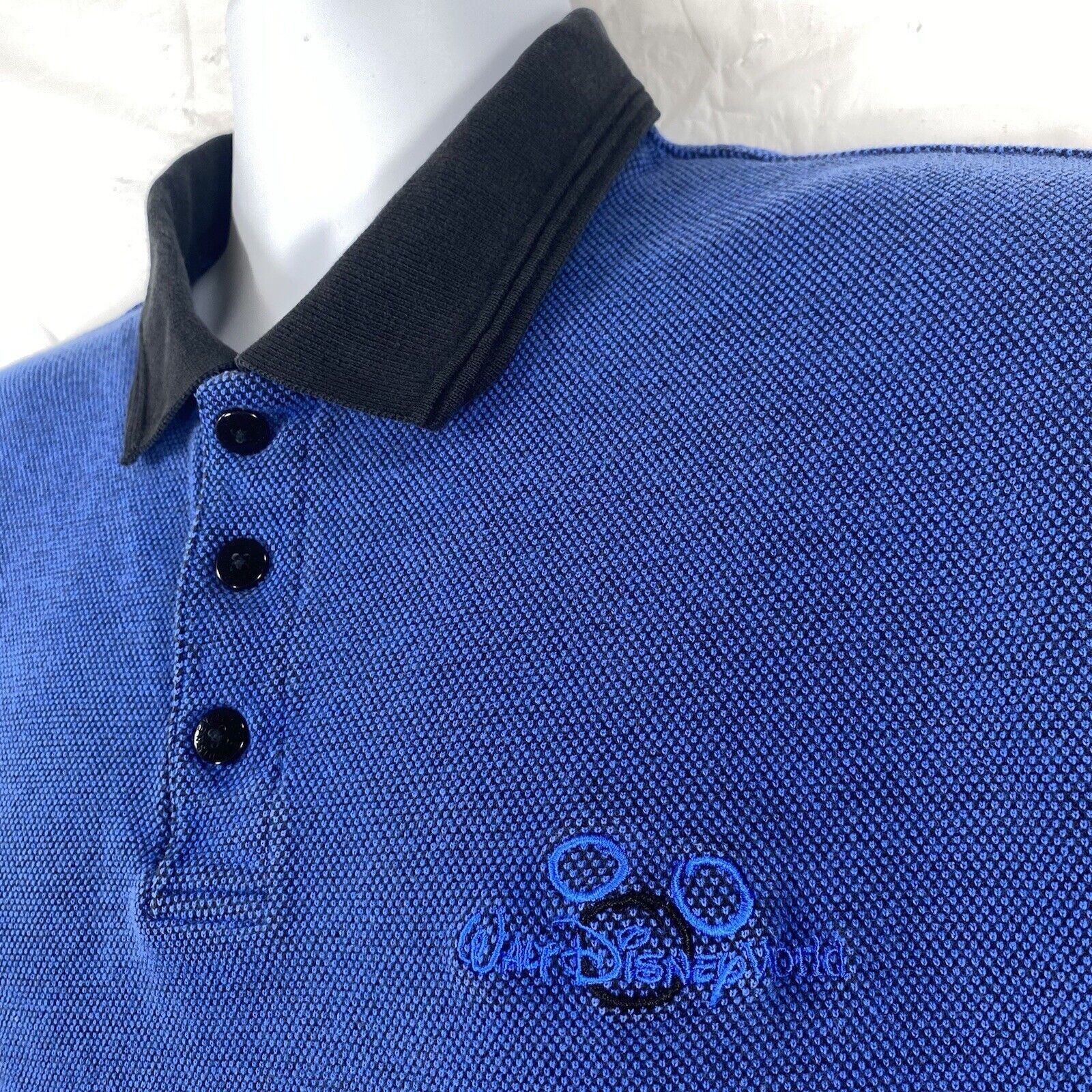 Disney Vintage Disney World XL Mickey Ears Logo Blue Polo Shirt Size US XL / EU 56 / 4 - 2 Thumbnail