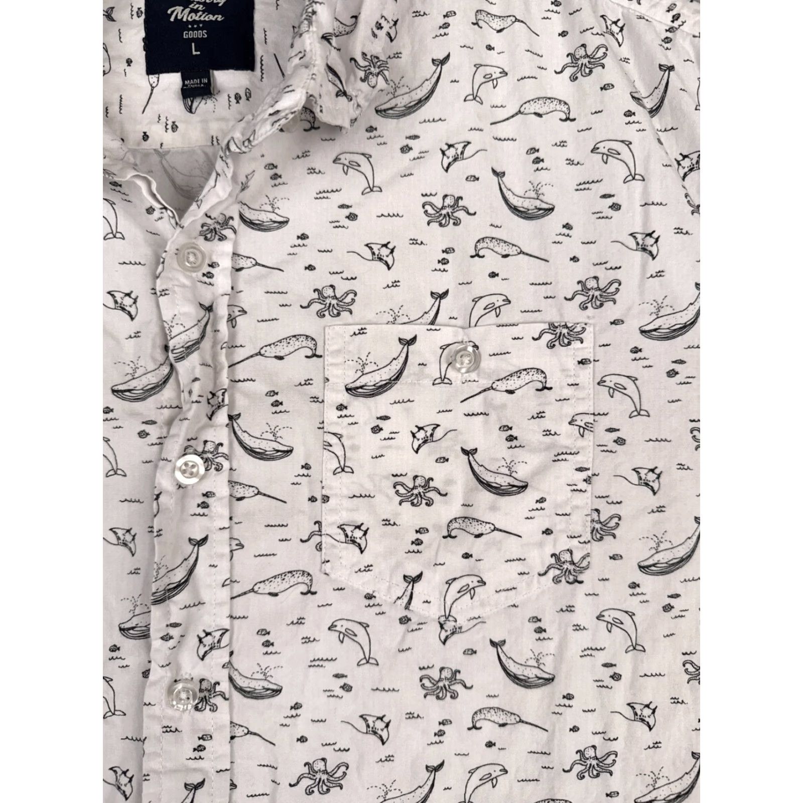 Vintage Artistry In Motion Shirt Men Large White Hawaiian Button-Up Slim Fit Short Sleeve Cotton Blend Mens Size US L / EU 52-54 / 3 - 6 Thumbnail