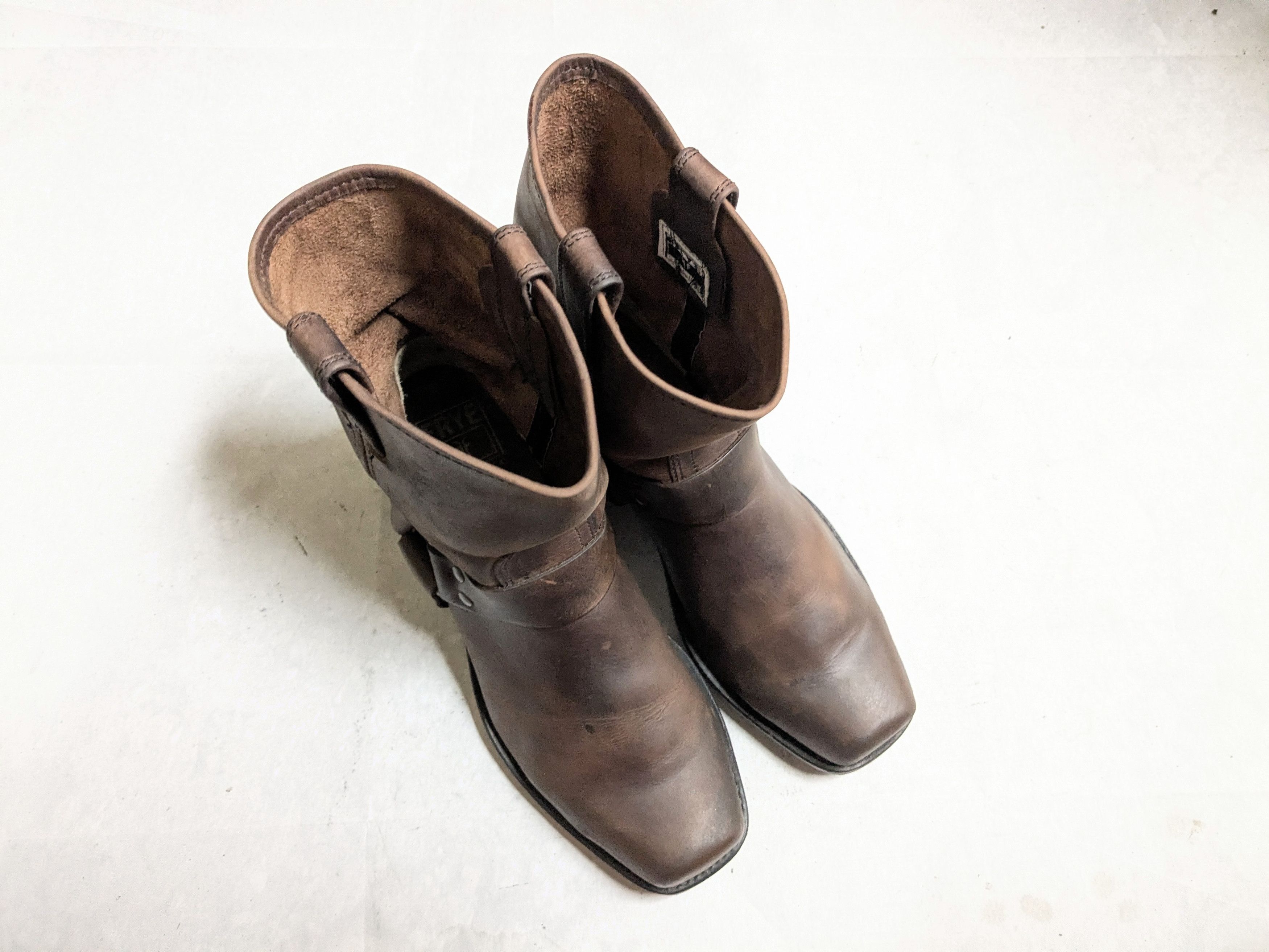 Frye Frye Harness Boots Brown 10 M Leather Buckle USA Size US 10 / EU 43 - 4 Thumbnail
