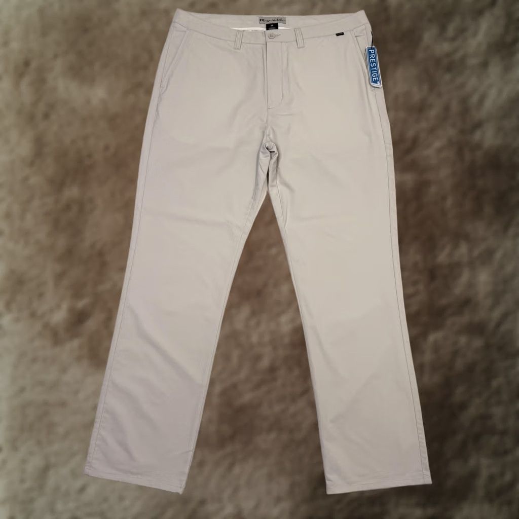 TravisMathew TravisMathew Pant Mens 38x32 Gray Prestige Hough Chino Golf Stretch Performance Size US 38 / EU 54 - 1 Thumbnail