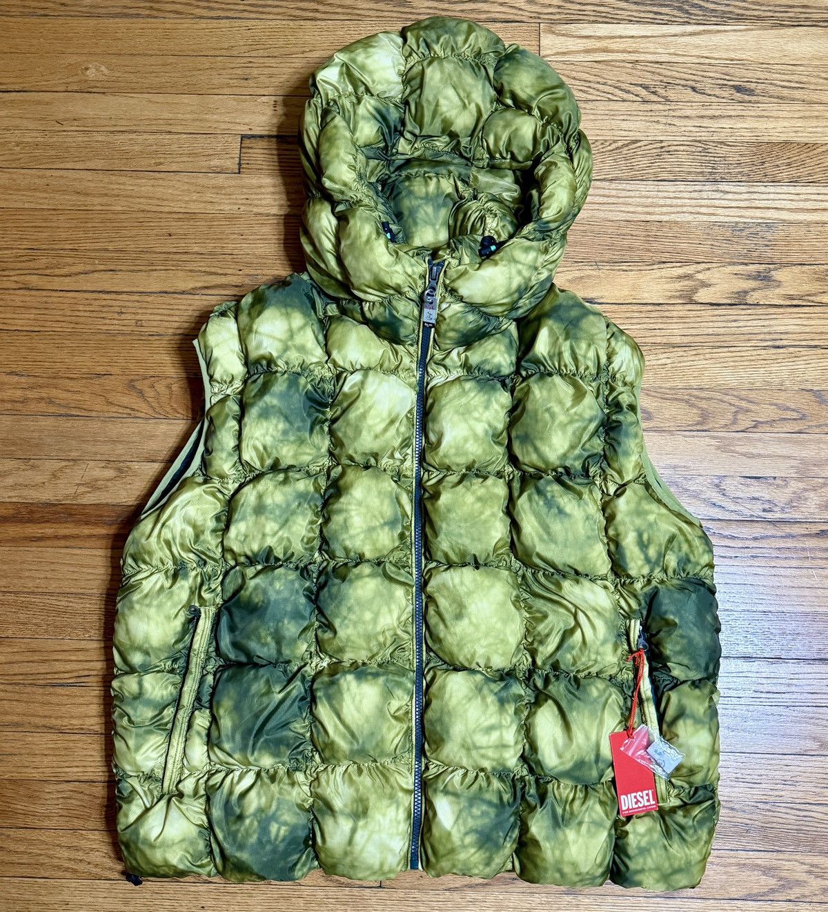 Diesel Diesel Ralle Padded Green Vest Jacket with Hood Size US XL / EU 56 / 4 - 1 Thumbnail