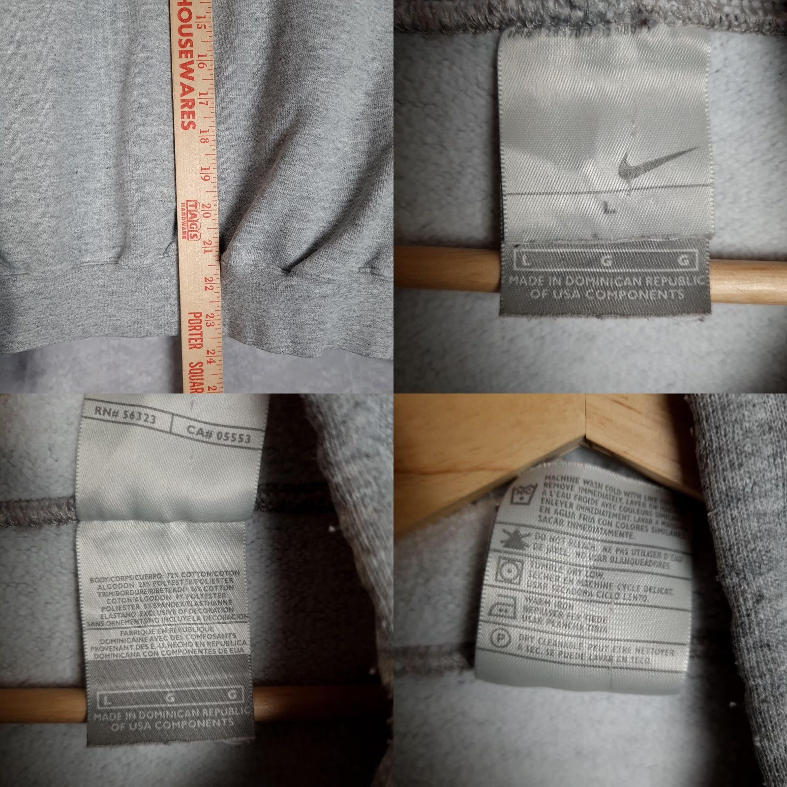 Nike VINTAGE Nike Hoodie Mens Large Gray Sailor University of Portland Pilots 2002 NCAA Womens Soccer National Champions Swoosh Embroidery Size US L / EU 52-54 / 3 - 11 Thumbnail