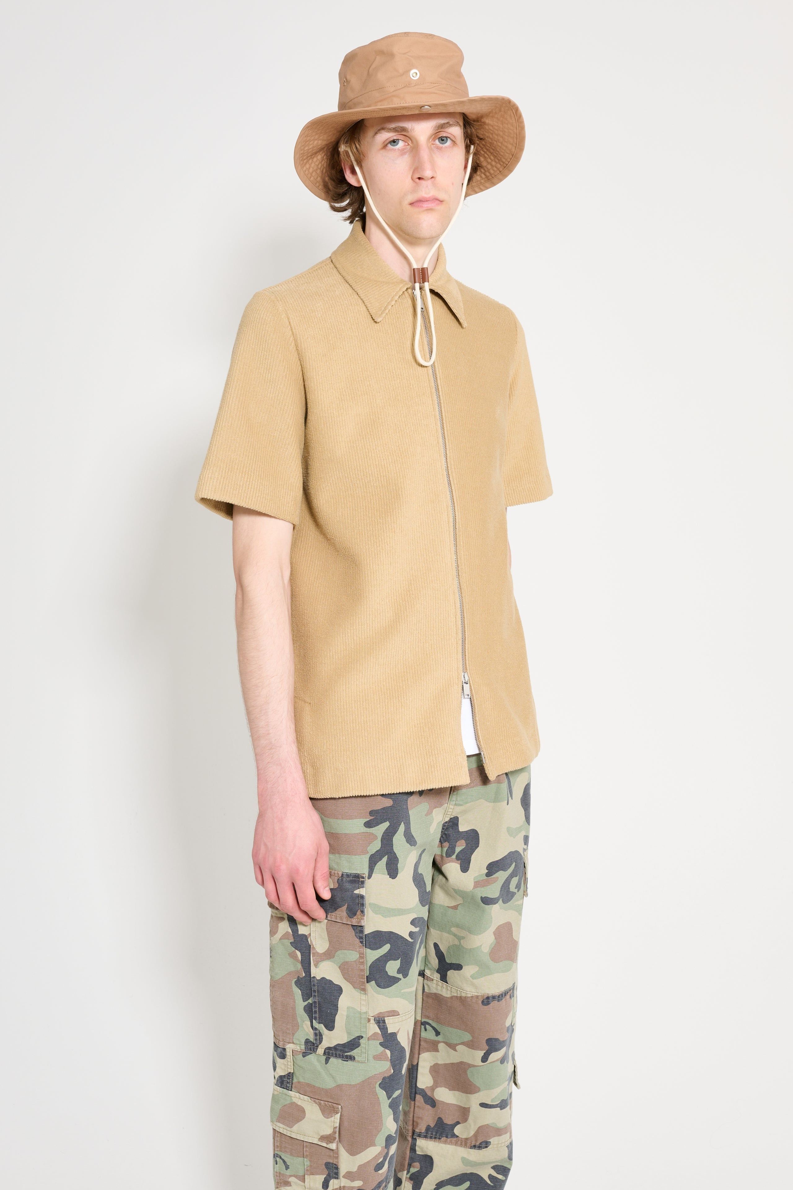 Jil Sander o1w1db10825 Zip Shirt in Beige Size US L / EU 52-54 / 3 - 3 Thumbnail