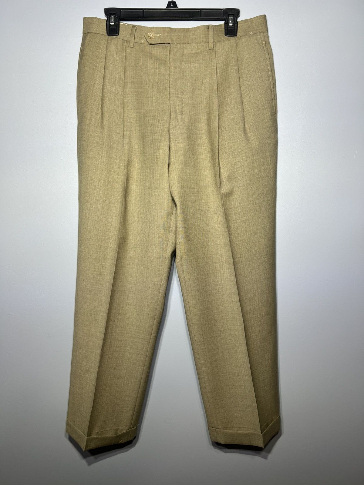 Lauren Ralph Lauren Lauren Ralph Lauren Brown Wool Dress Pants Mens 33x30 Beige Size US 33 - 2 Thumbnail