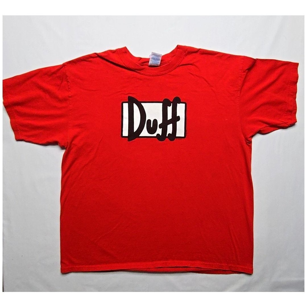 Gildan Vintage Duff Beer Shirt The Simpson Graphic Red XL Tee Y2K Size US XL / EU 56 / 4 - 1 Thumbnail