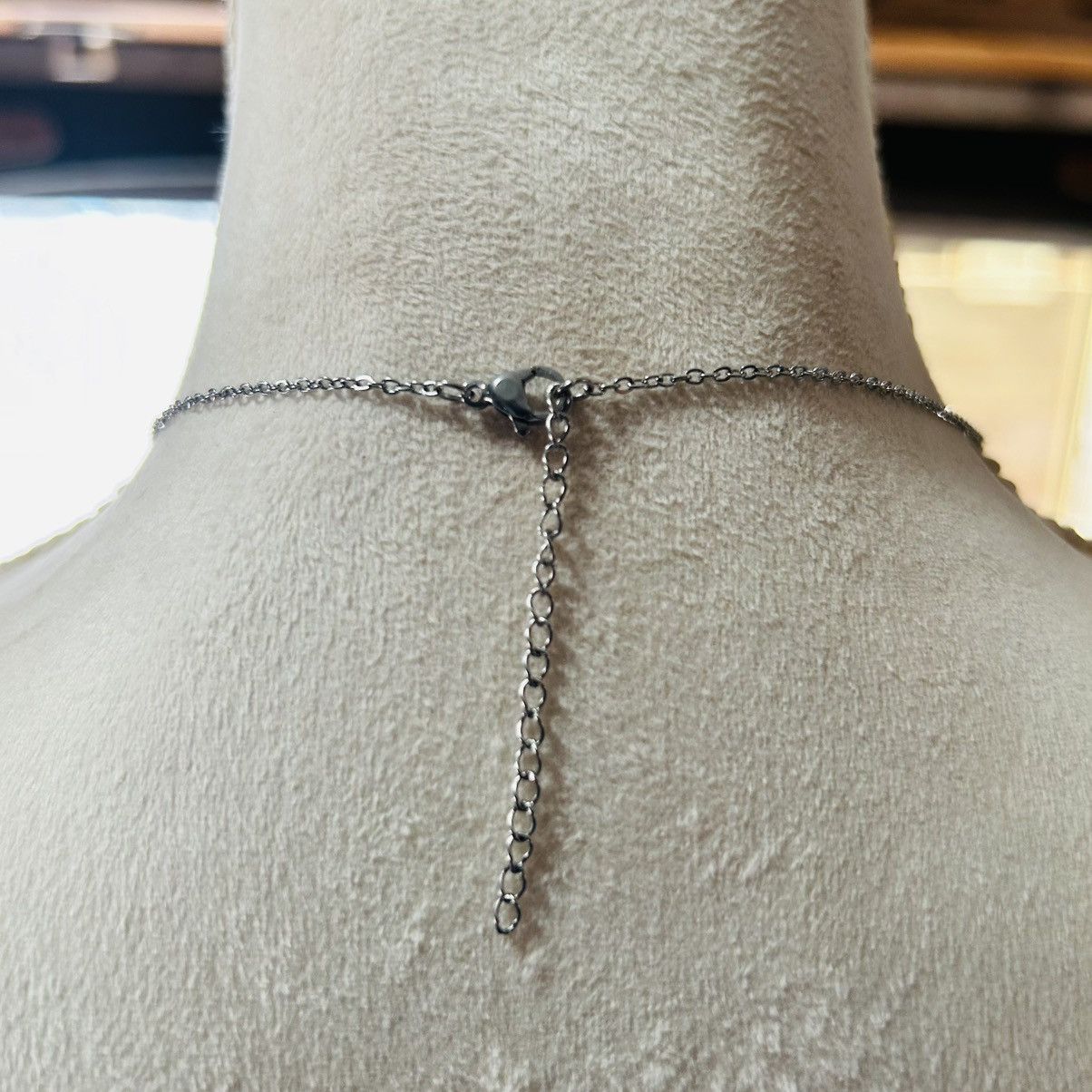 Handmade Handcrafted silver crystal charm slider on chain necklace Size ONE SIZE - 4 Thumbnail