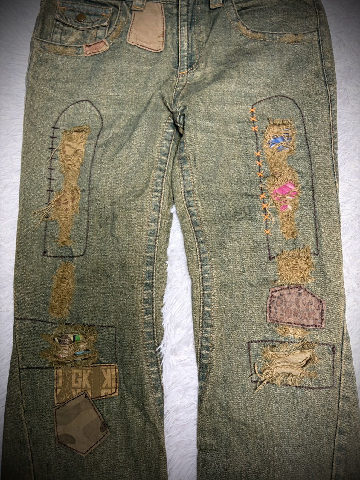 If Six Was Nine Rare Hippies MudMax flared jeans Size US 29 - 2 Thumbnail