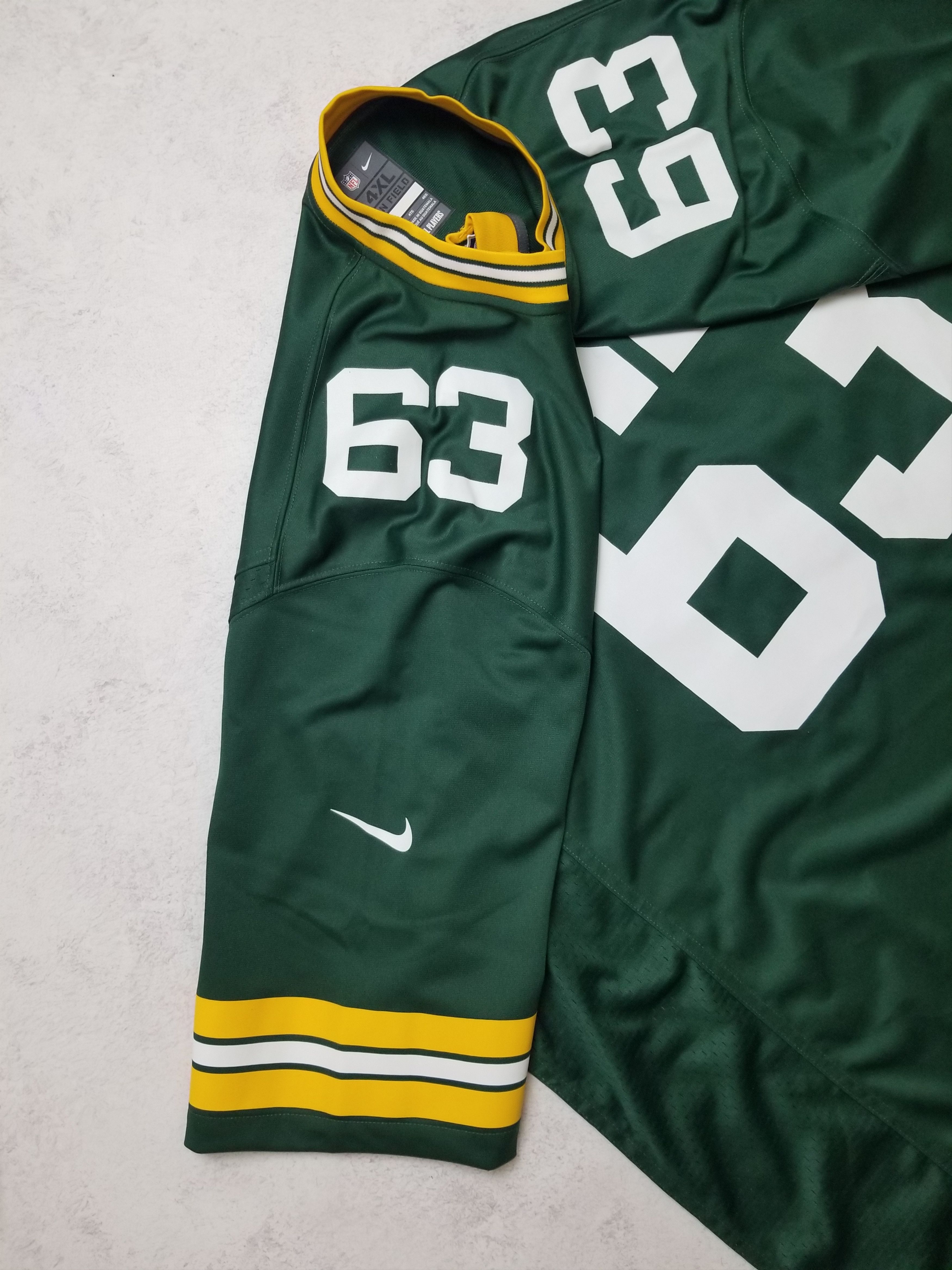 Nike Green Bay Packers #63 Linsley NFL Jersey Men's Size 4XL Size US XXL / EU 58 / 5 - 16 Thumbnail