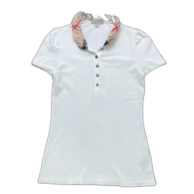 Burberry Burberry Polo Shirt with Check Collar Size XS / US 0-2 / IT 36-38 - 1 Thumbnail