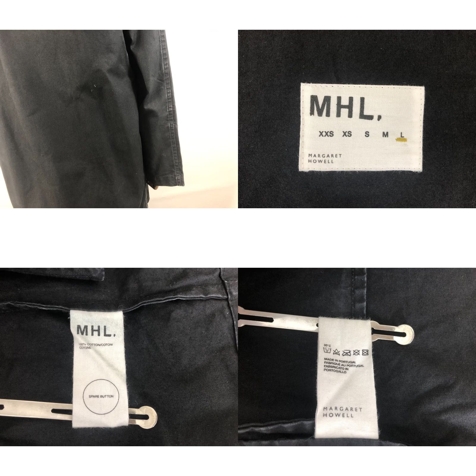 Margaret Howell Margaret Howell Coat Trench Cotton Women's L Black Regular Size Mid-Length Button Front Snap Front Pocket Coat Size L / US 10 / IT 46 - 9 Thumbnail