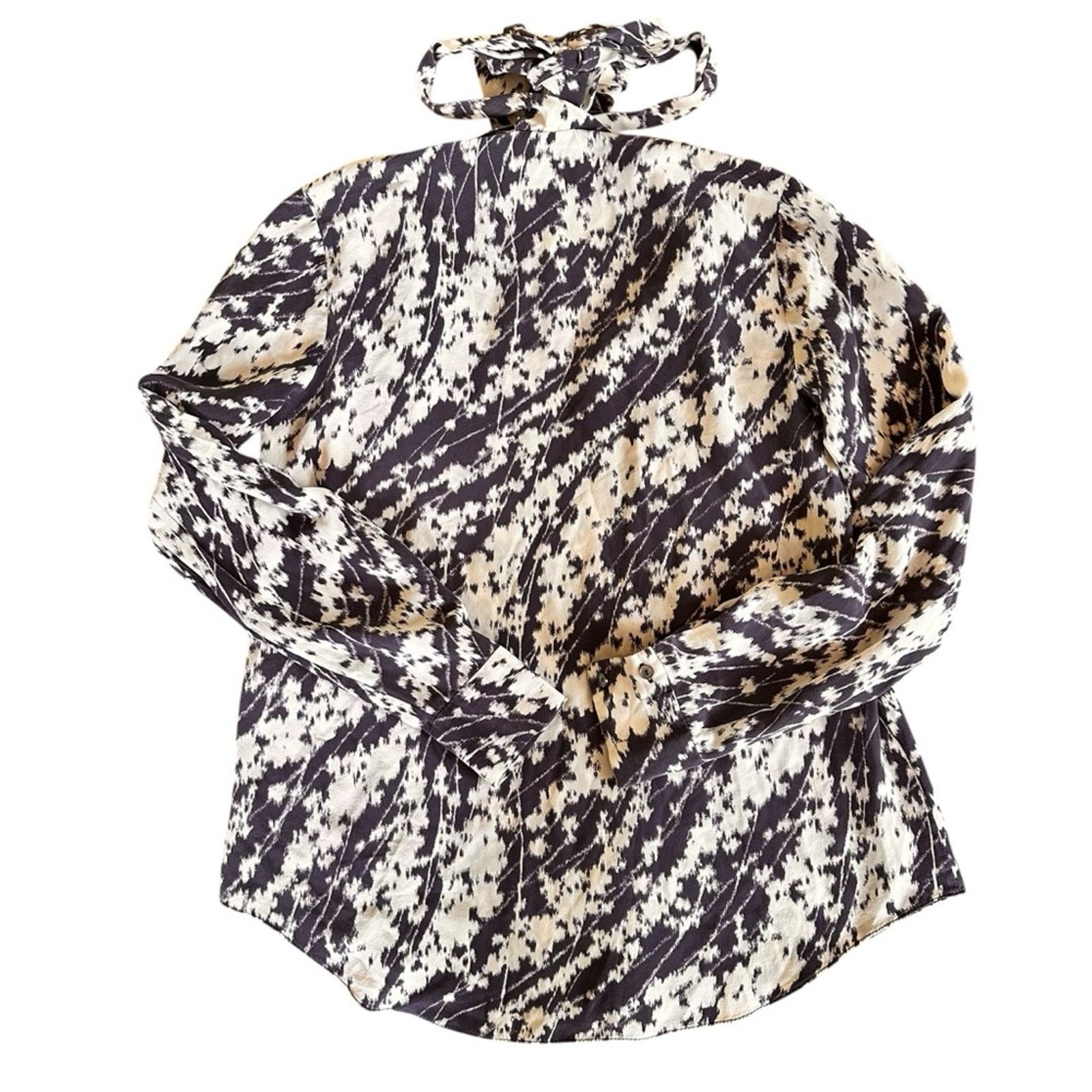 Elizabeth and James Elizabeth & James Silk Neck Bow Blouse – Blue/White Size XS / US 0-2 / IT 36-38 - 6 Thumbnail