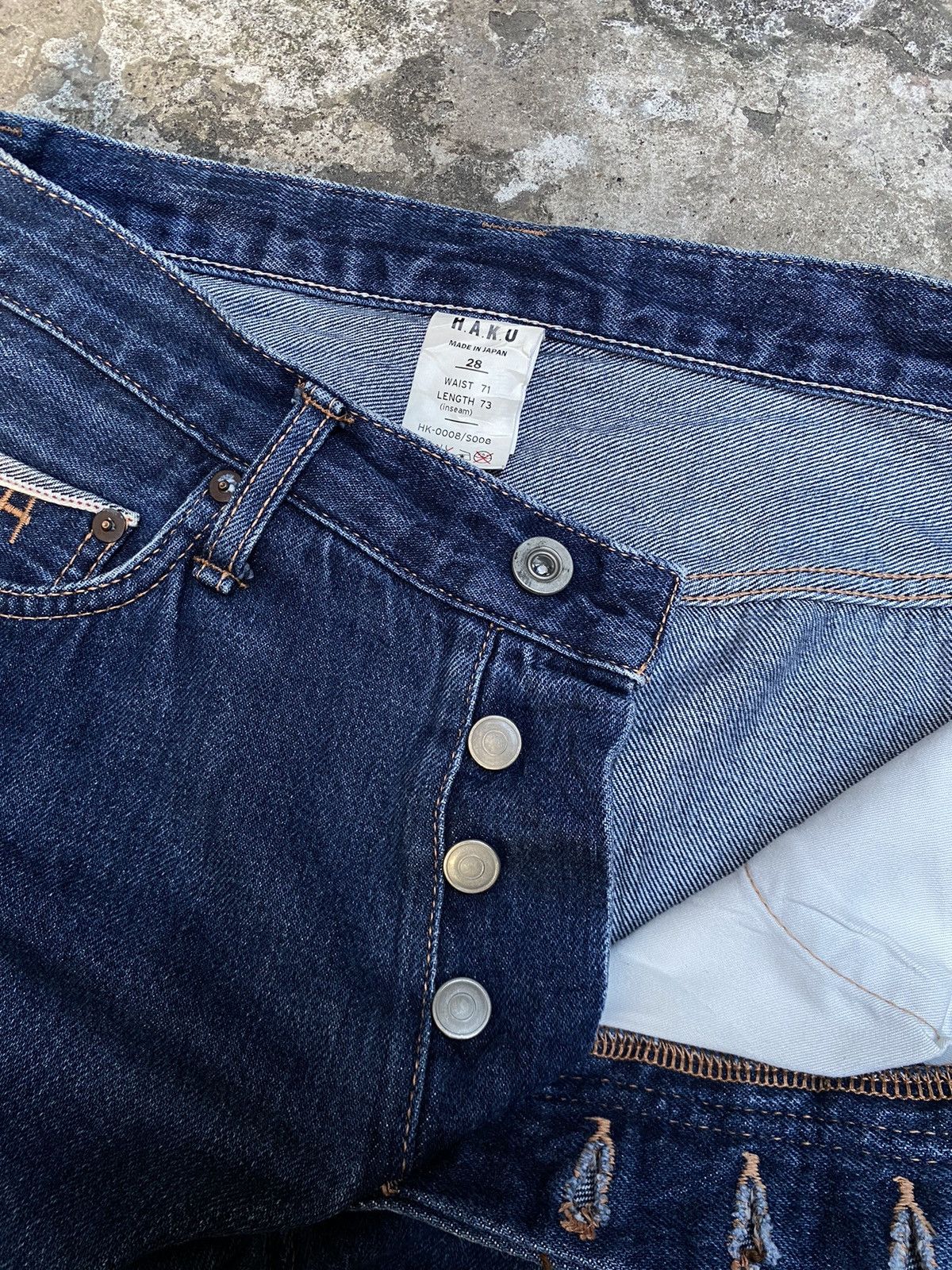 Japanese Brand Japanese H.A.K.U Ripped Faded Selvedge Denim Pants Size US 30 / EU 46 - 6 Thumbnail