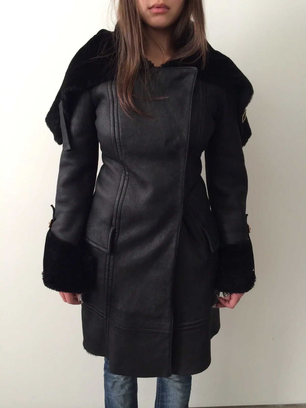 Gucci Gucci by Tom Ford FW2003 Shearling Leather Coat Jacket Size XS / US 0-2 / IT 36-38 - 7 Thumbnail